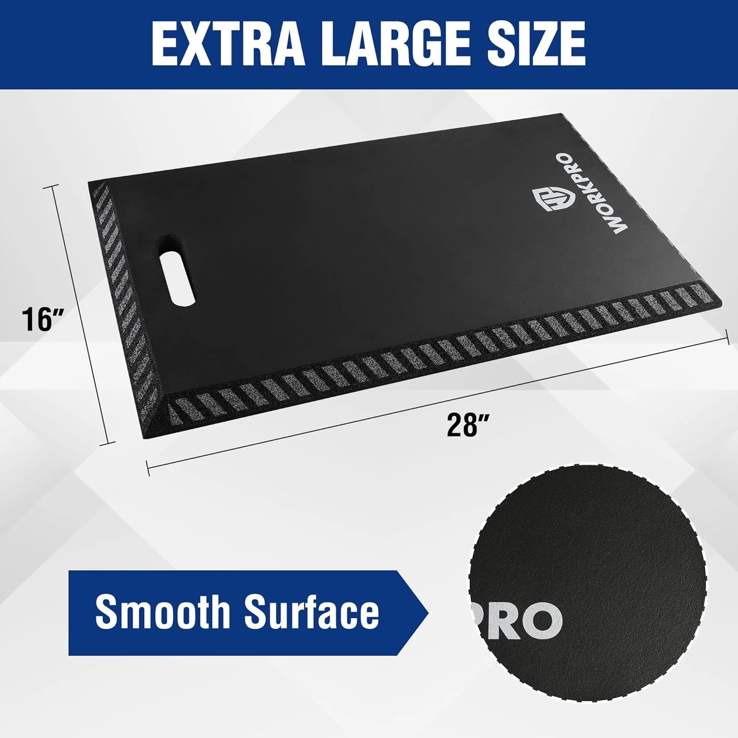 WORKPRO Extra Thick Kneeling Pad, Black, 28 x 16 x 1.2in | Soft NBR Foam Knee Cushioning, Extra Large Foam Kneeler Mat, For Auto-Repair, Gardening, Workout Supplies - Image 3
