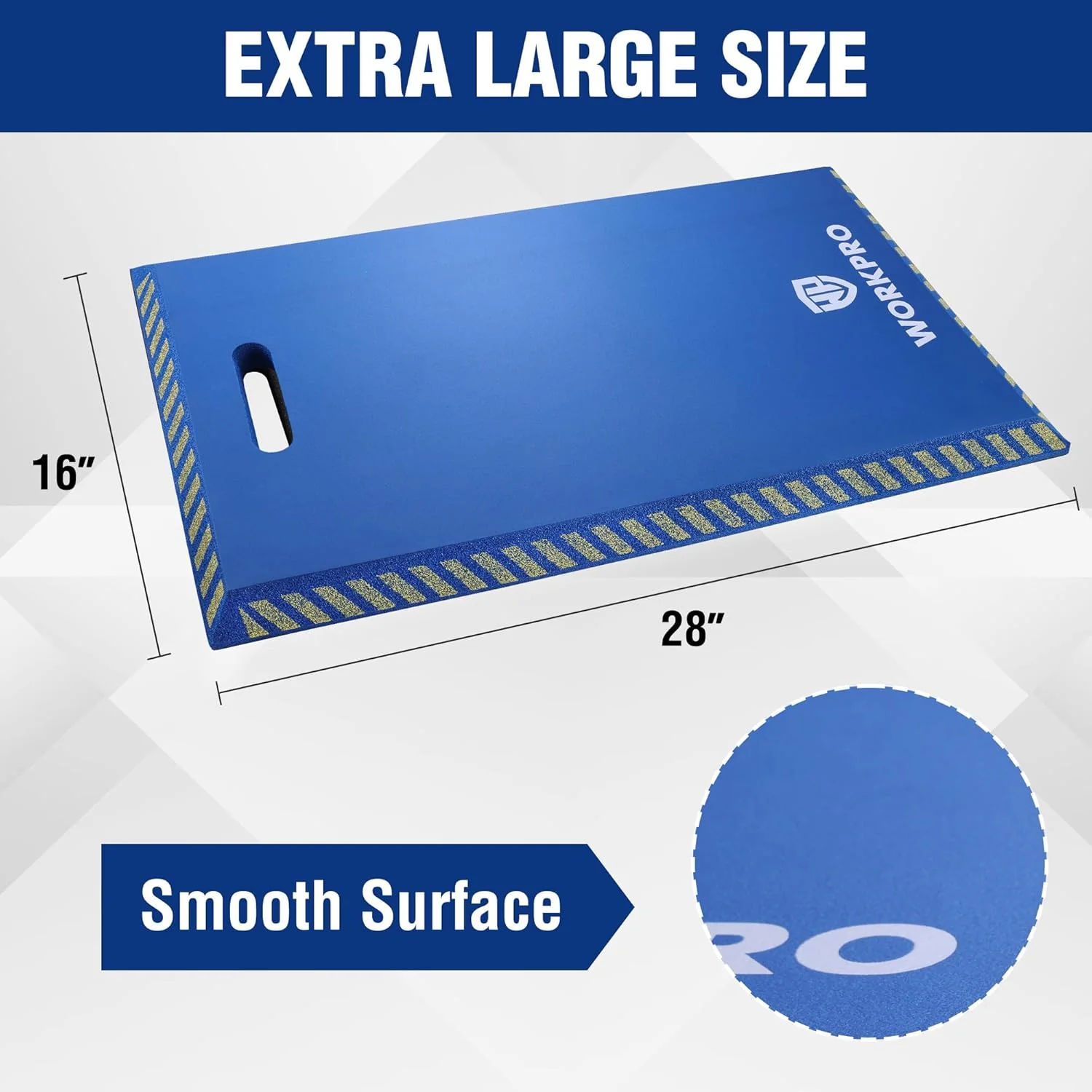 WORKPRO Extra Thick Kneeling Pad, Blue, 28 x 16 x 1.2in | Soft NBR Foam Knee Cushioning, Extra Large Foam Kneeler Mat, For Auto-Repair, Gardening, Workout Supplies - Image 4