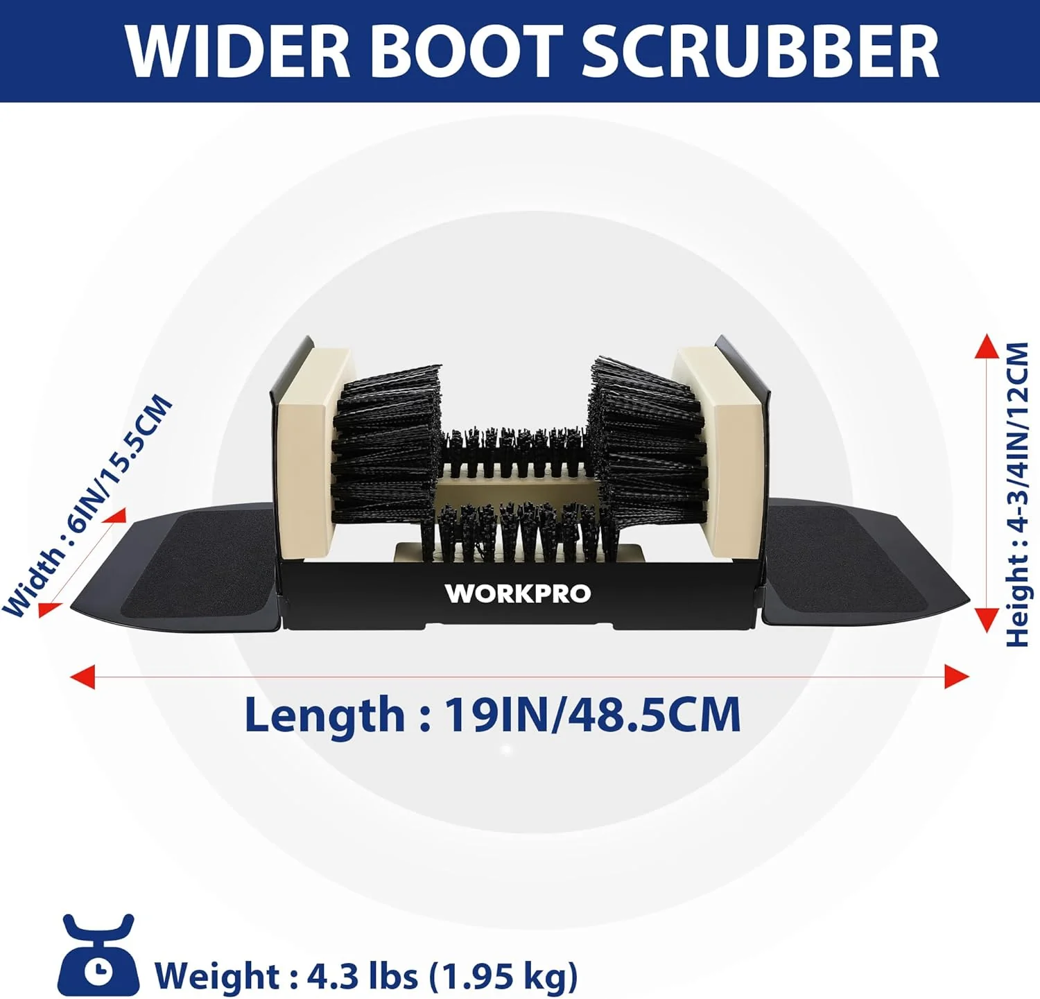 WORKPRO Extra Wide Boot Brush Scraper, Shoe Cleaner Brush, Boot Scrubber, Heavy Duty Boot Cleaning Brush Outdoor - Image 2