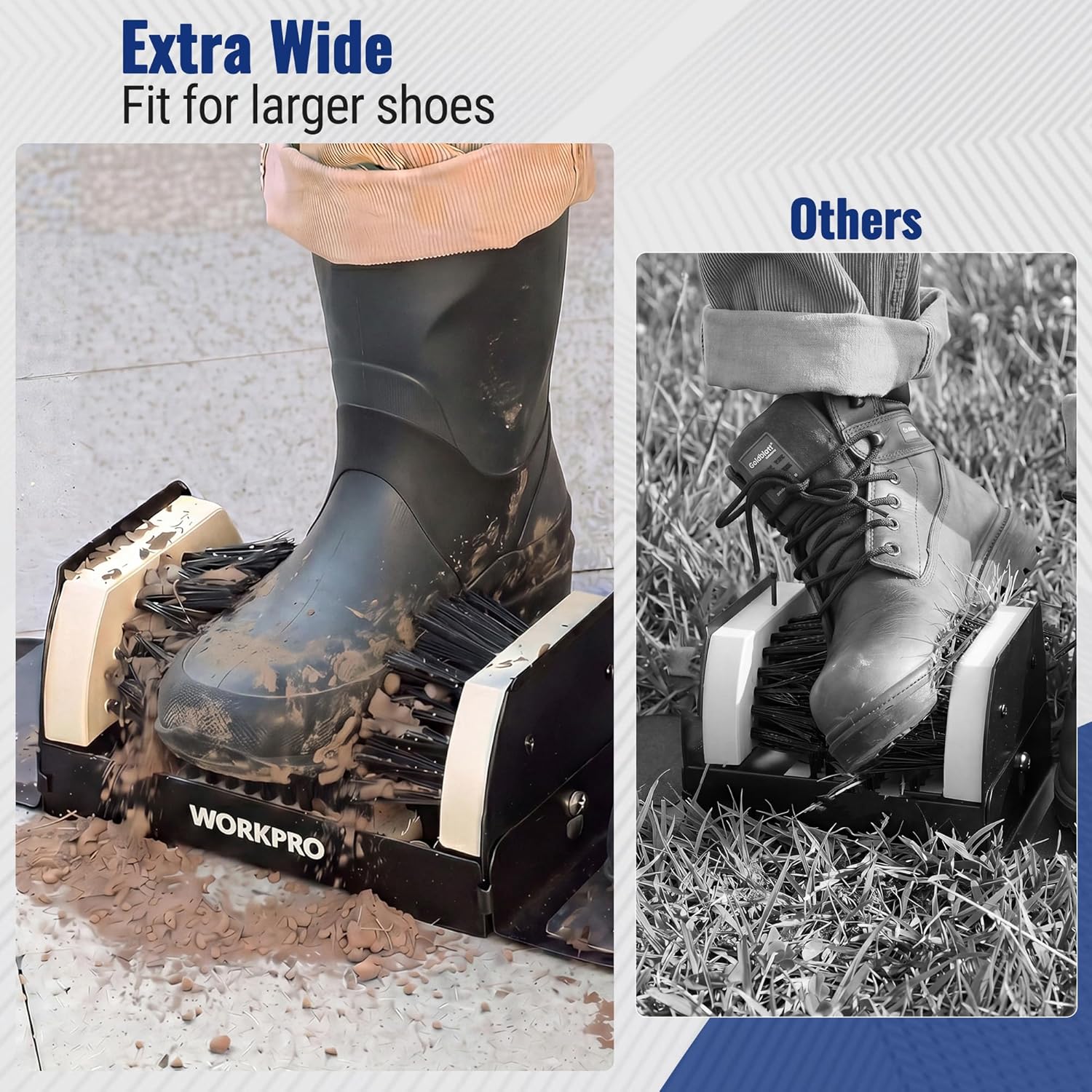 WORKPRO Extra Wide Boot Brush Scraper, Shoe Cleaner Brush, Boot Scrubber, Heavy Duty Boot Cleaning Brush Outdoor - Image 3