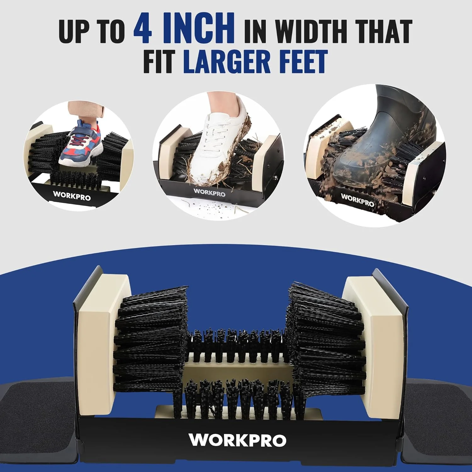 WORKPRO Extra Wide Boot Brush Scraper, Shoe Cleaner Brush, Boot Scrubber, Heavy Duty Boot Cleaning Brush Outdoor - Image 4