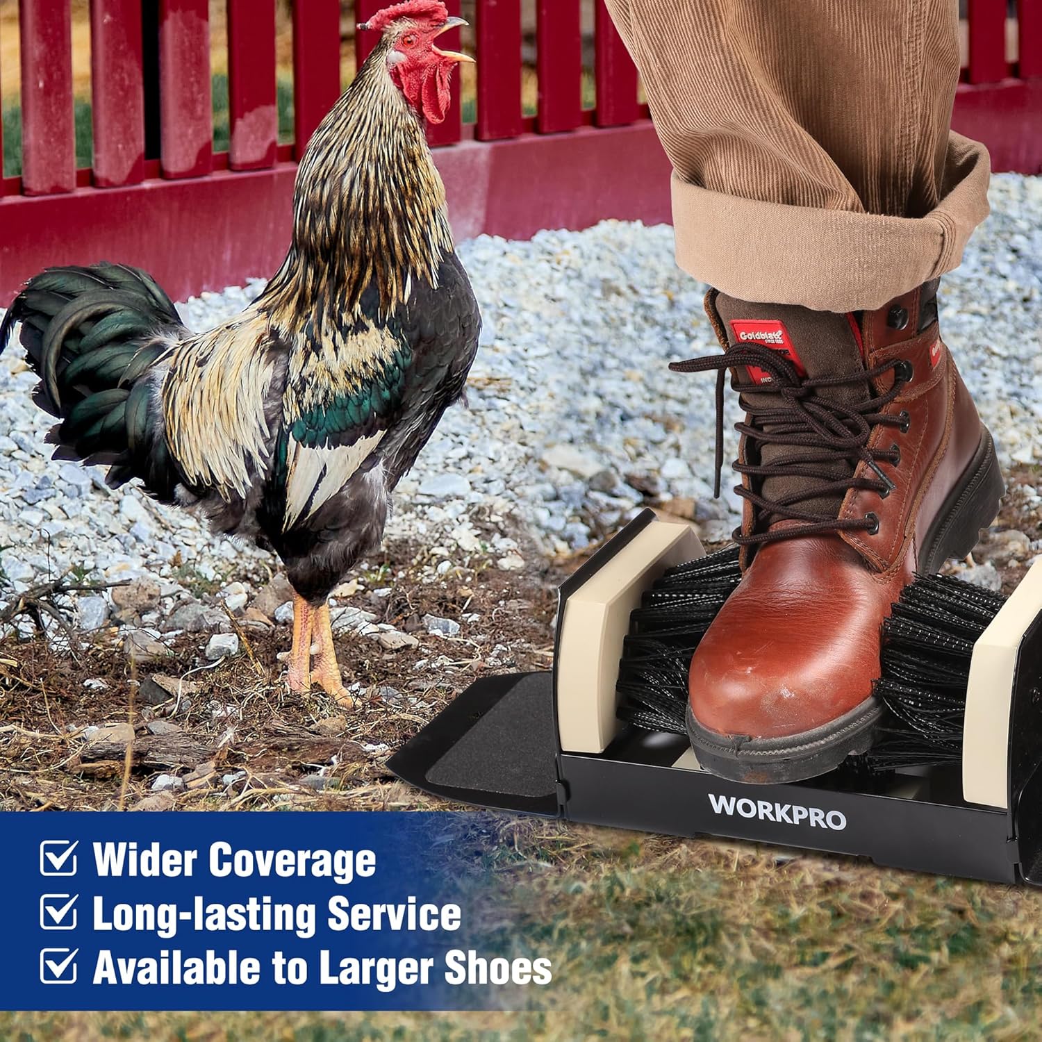 WORKPRO Extra Wide Boot Brush Scraper, Shoe Cleaner Brush, Boot Scrubber, Heavy Duty Boot Cleaning Brush Outdoor - Image 5