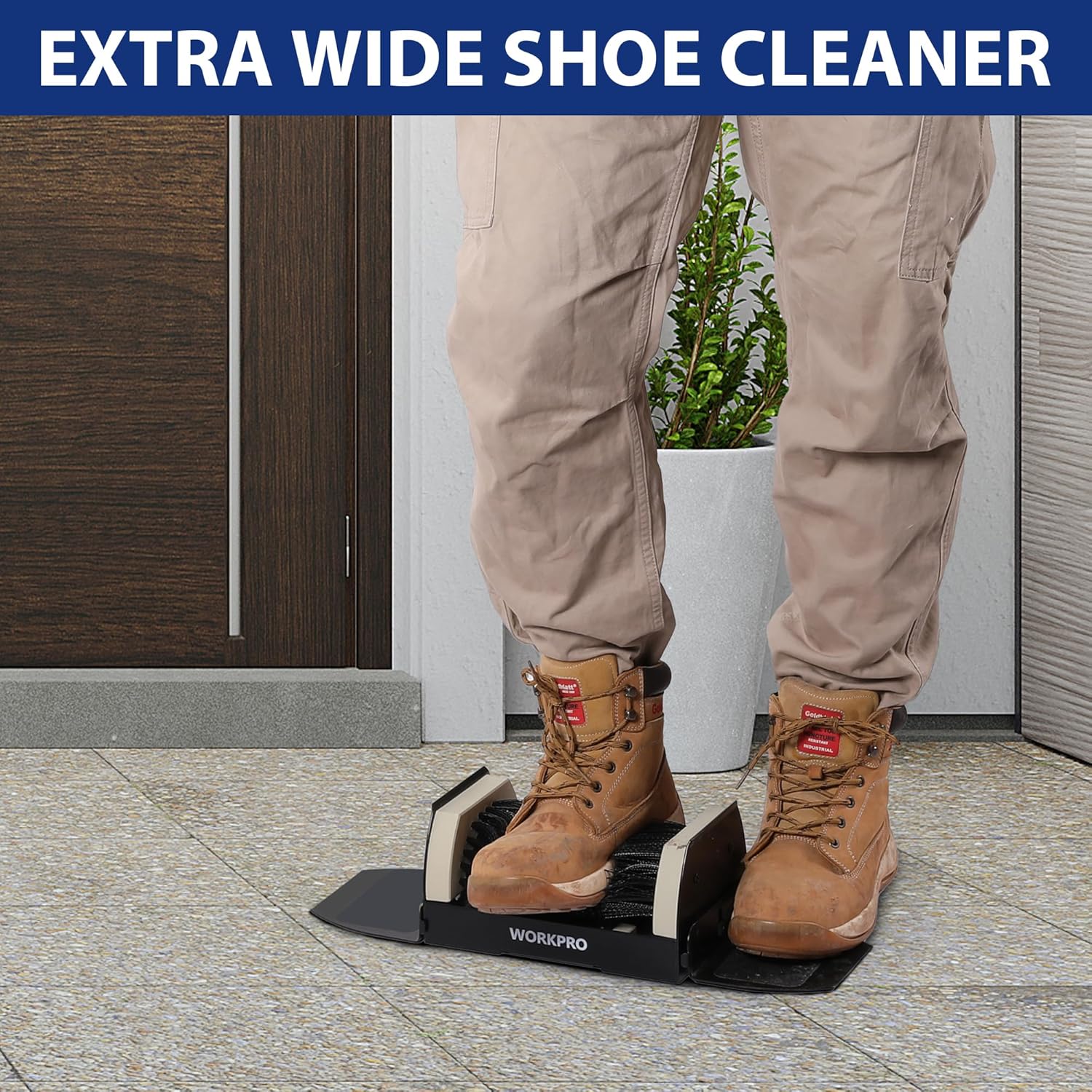 WORKPRO Extra Wide Boot Brush Scraper, Shoe Cleaner Brush, Boot Scrubber, Heavy Duty Boot Cleaning Brush Outdoor - Image 8