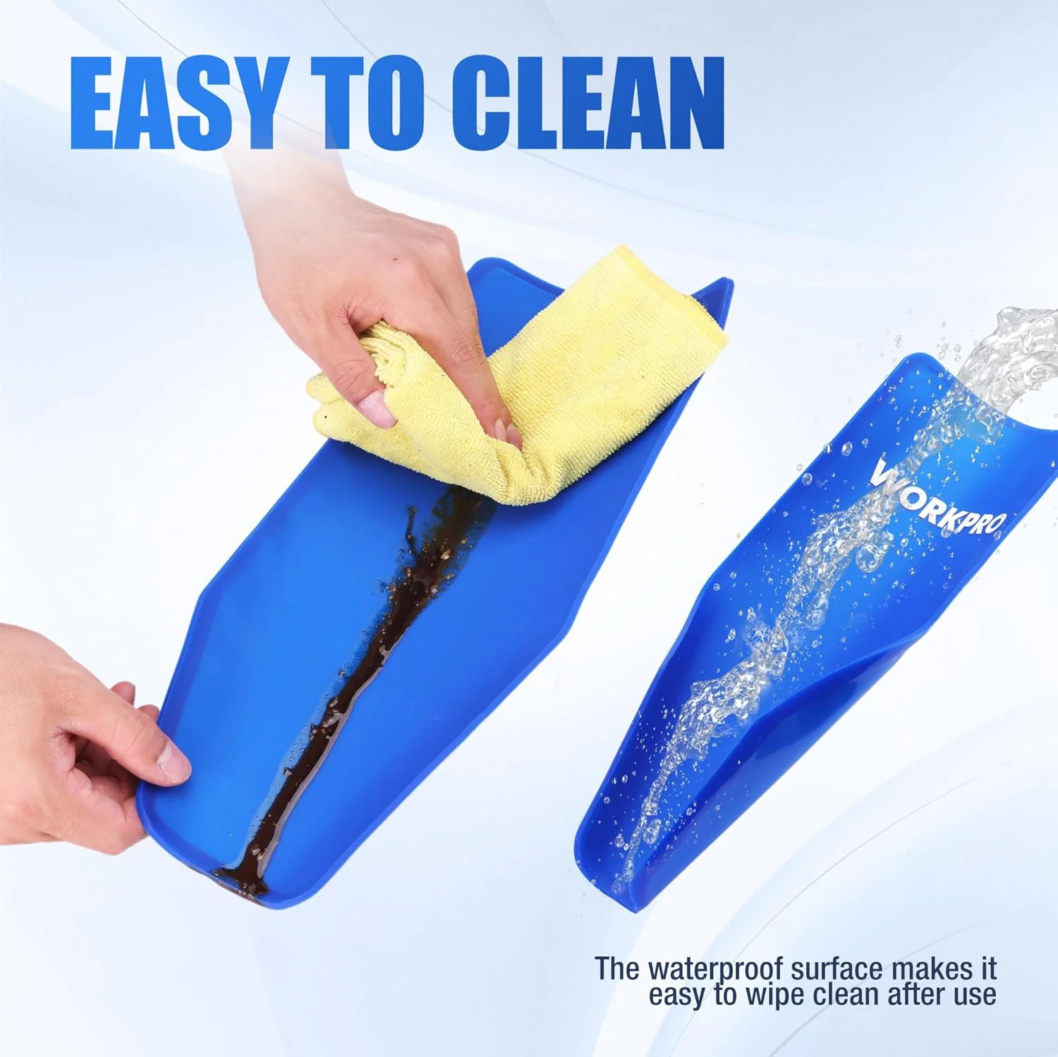 WORKPRO Flexible Oil Funnel for Automotive Use, Foldable Oil Drain Tool for Quick and Clean Oil Changes, Featuring a Thicker Silica Gel for Durability and Maintains Shape-Blue - Image 3