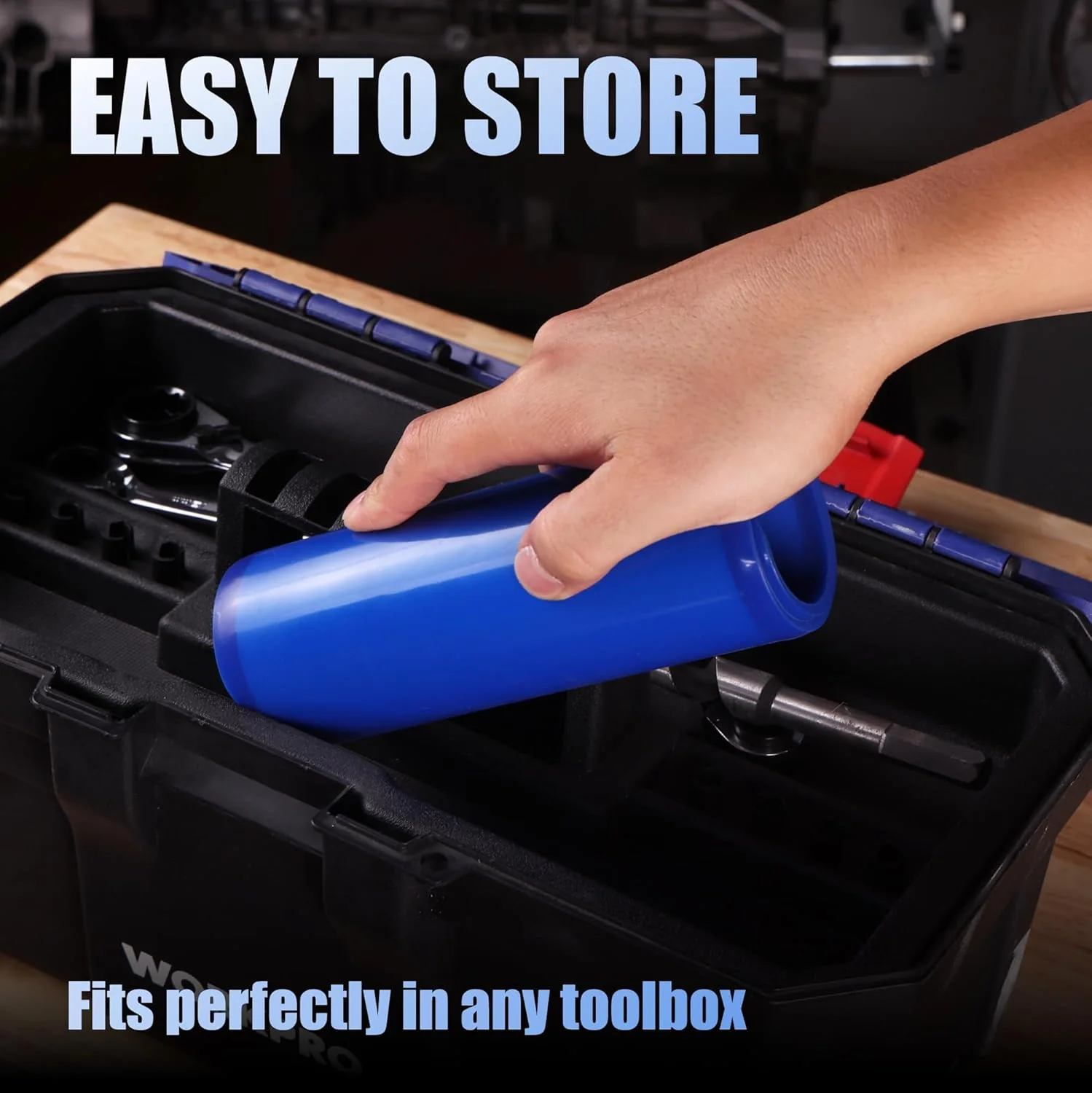 WORKPRO Flexible Oil Funnel for Automotive Use, Foldable Oil Drain Tool for Quick and Clean Oil Changes, Featuring a Thicker Silica Gel for Durability and Maintains Shape-Blue - Image 5