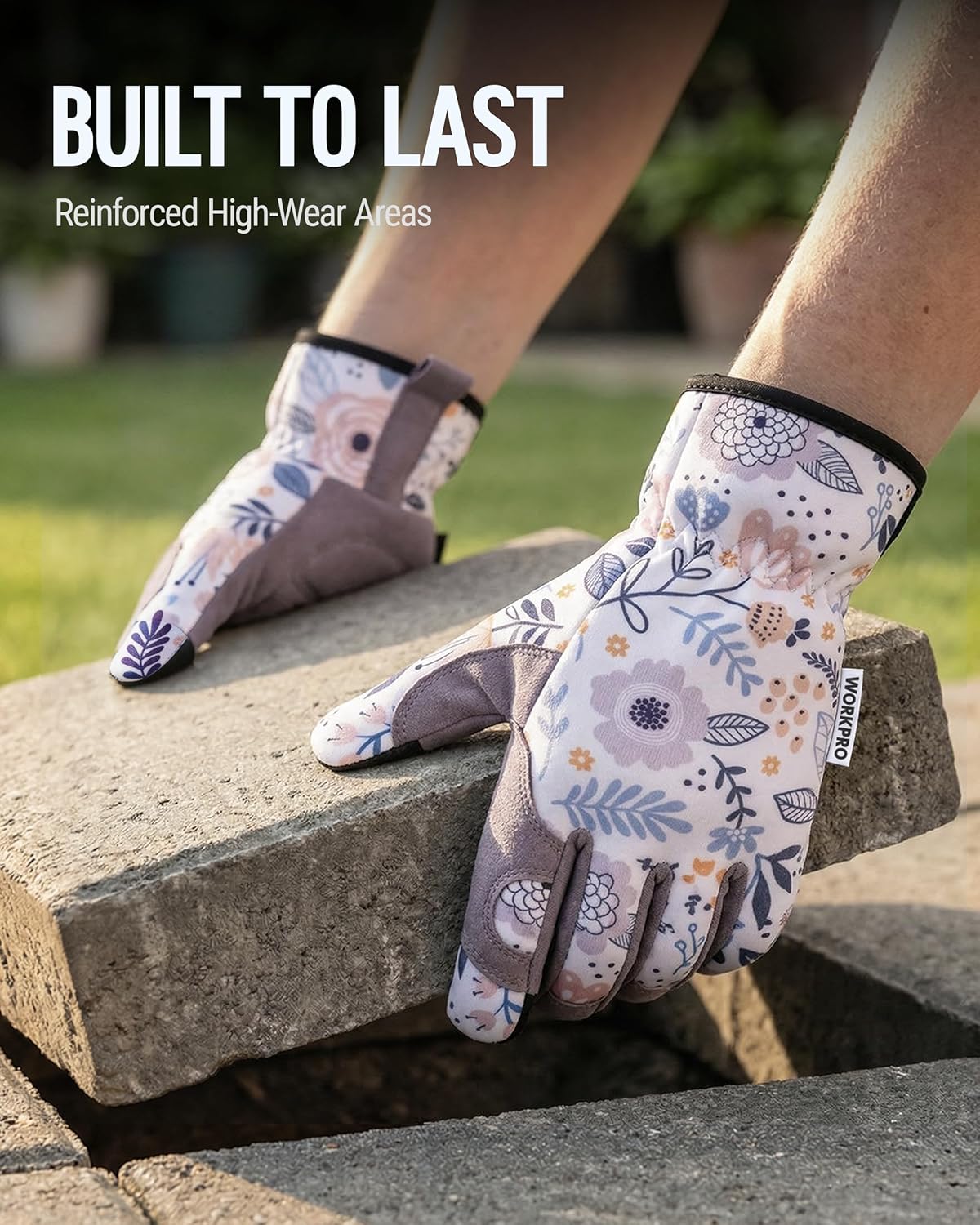 WORKPRO Floral Garden Gloves for Women, Gardening Gloves for Women/Ladies | Printed Breathable Working Gloves with Touchscreen Design & No-Slip Palm Grip for Weeding, Planting, Raking and Pruning - Image 7