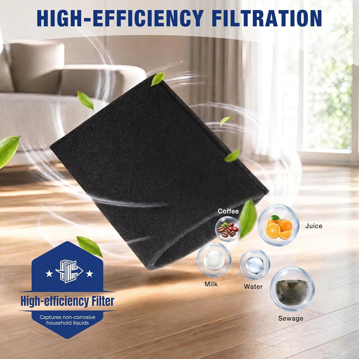 WORKPRO Foam Wet Filters (For W125442AE 1.5 Gallon Vacuum Cleaner) - 3 Pack - Image 2