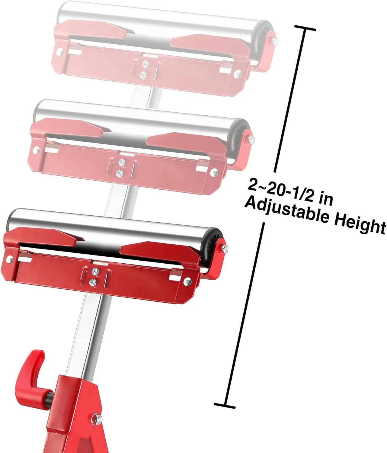 WORKPRO Folding Roller Stand Height Adjustable, Heavy Duty 250 LB Load Capacity, Outfeed Woodworking (Upgraded head) - Image 4