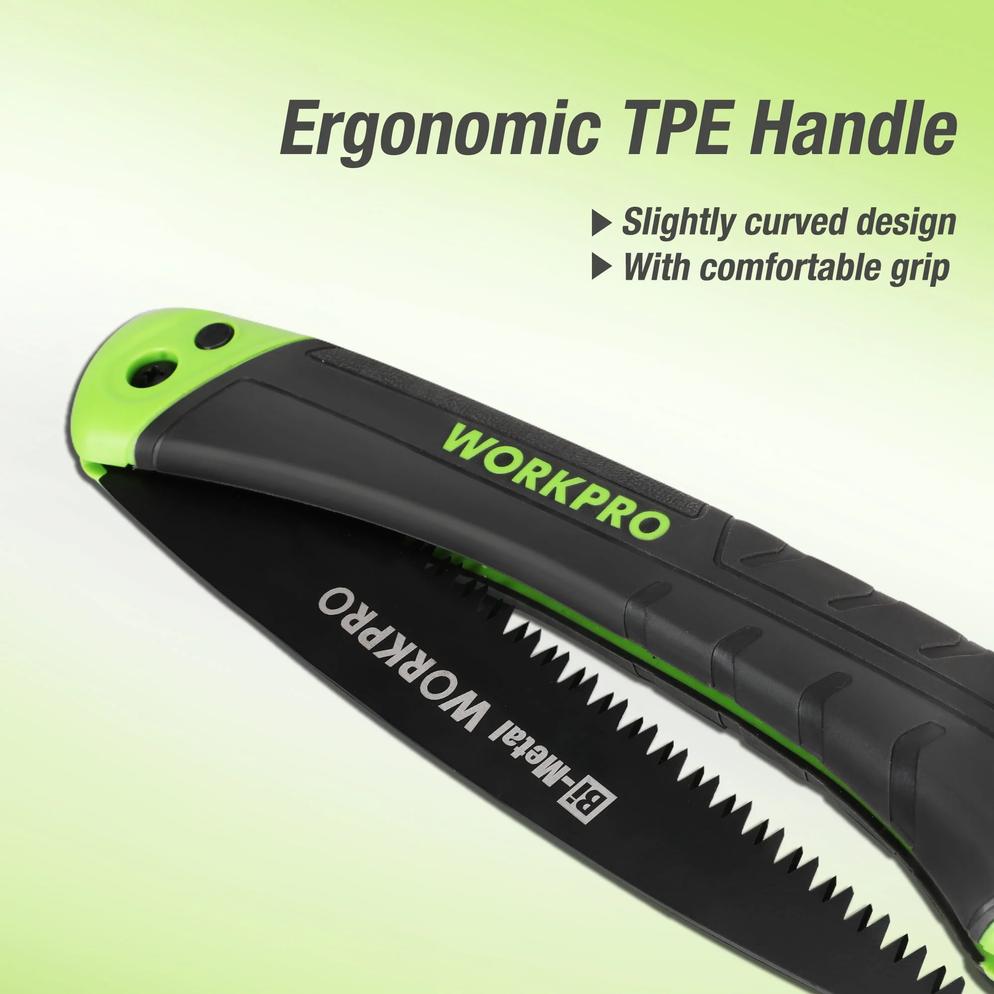 WORKPRO Folding Saw, Small Hand Pruning Saw with 7 Inch Blade - Portable Camping Saw with Triple Cut Teeth for Trees Trimming Branches Cutting Gardening Hunting, Push Button Lock - Image 7