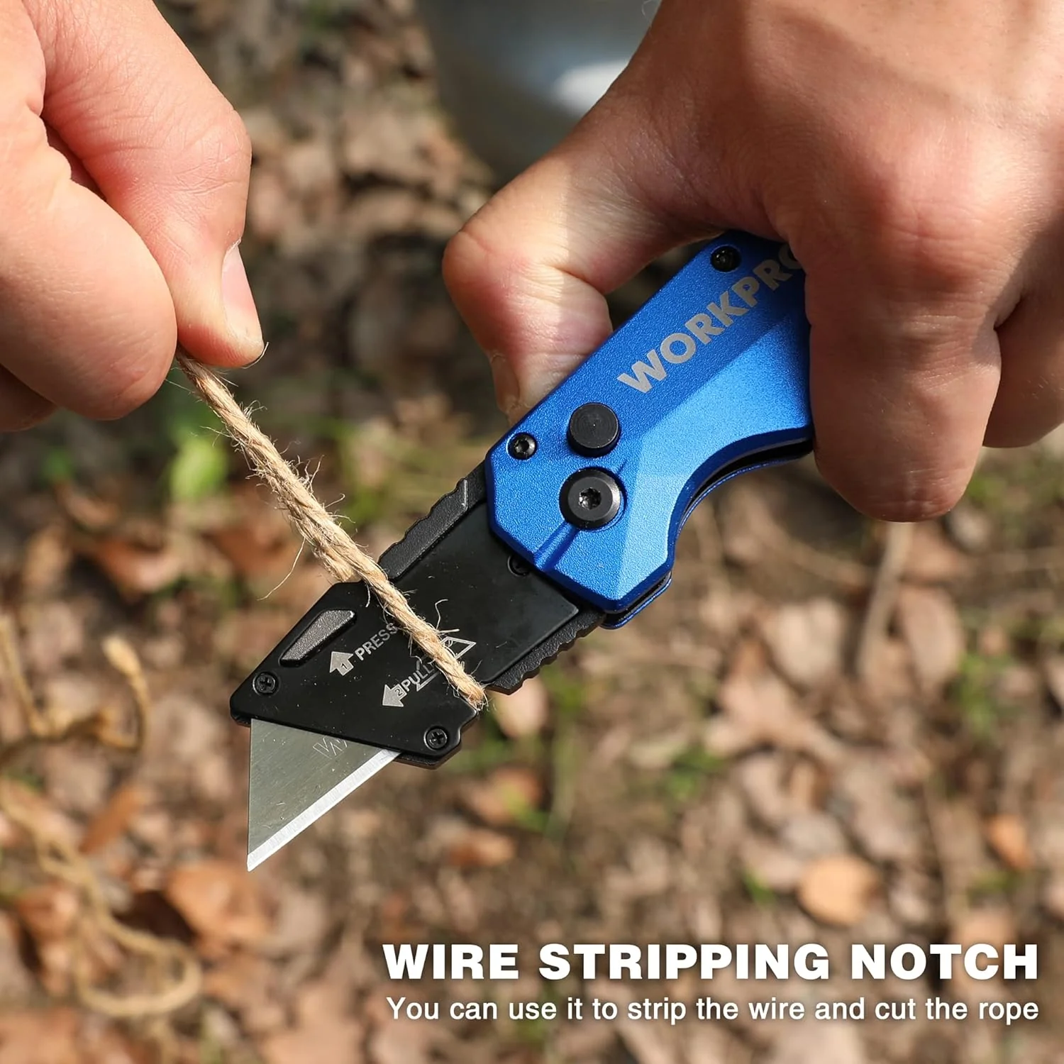 WORKPRO Folding Utility Knife, Heavy Duty Metal, Quick Open Botton Lock Box Cutter, Quick Change Blade Razor Knife, 1PC with 10 Extra SK5 Blades - Image 8