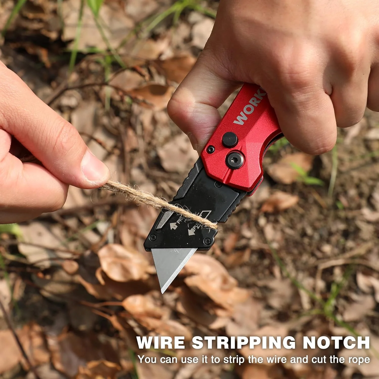 WORKPRO Folding Utility Knife, Heavy Duty Metal, Quick Open Botton Lock Box Cutter, Quick Change Blade Razor Knife, 1PC with 10 Extra SK5 Blades - Image 8