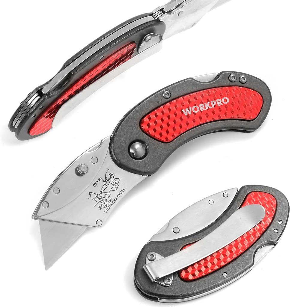 WORKPRO Quick Change Blade Folding Utility Knife Set - Image 4