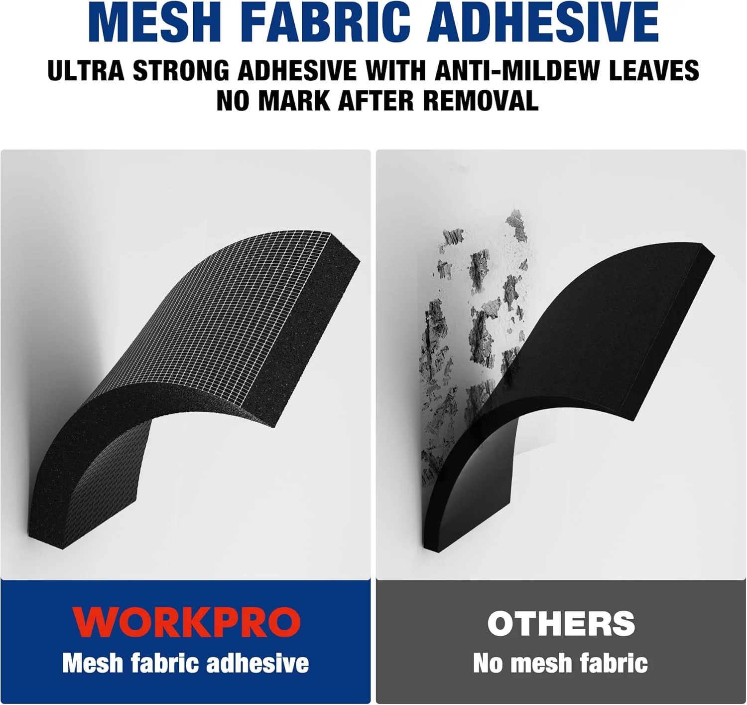 WORKPRO Garage Car Door Protector, 2 Pack Garage Wall Protector | 1.18” Ultra Thickness and Mesh Fabric Adhesive, Resilient NBR Foam Car Door Bumper Guards for Collision Protection - Image 6