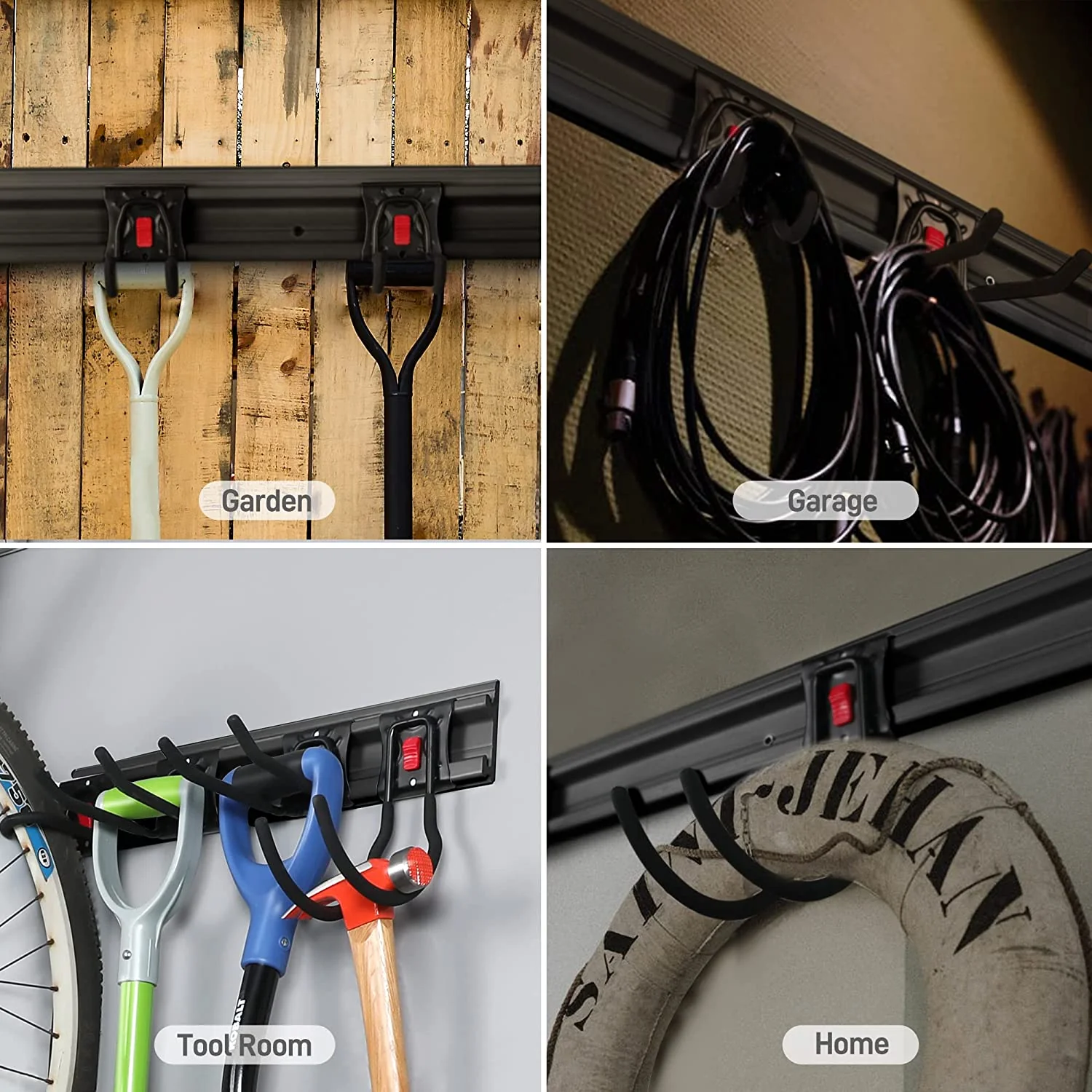 WORKPRO Garage Tool Organizer Wall Mount Garden Tool Organizer Storage Rack Heavy Duty Tool Hangers 64 Inch - Image 6