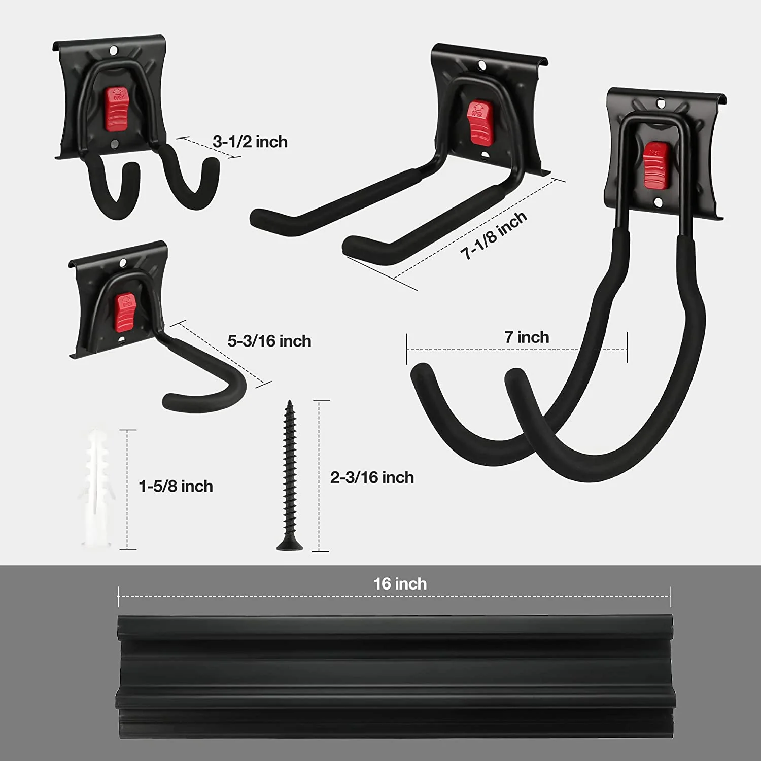 WORKPRO Garage Tool Organizer Wall Mount Garden Tool Organizer Storage Rack Heavy Duty Tool Hangers 64 Inch - Image 7