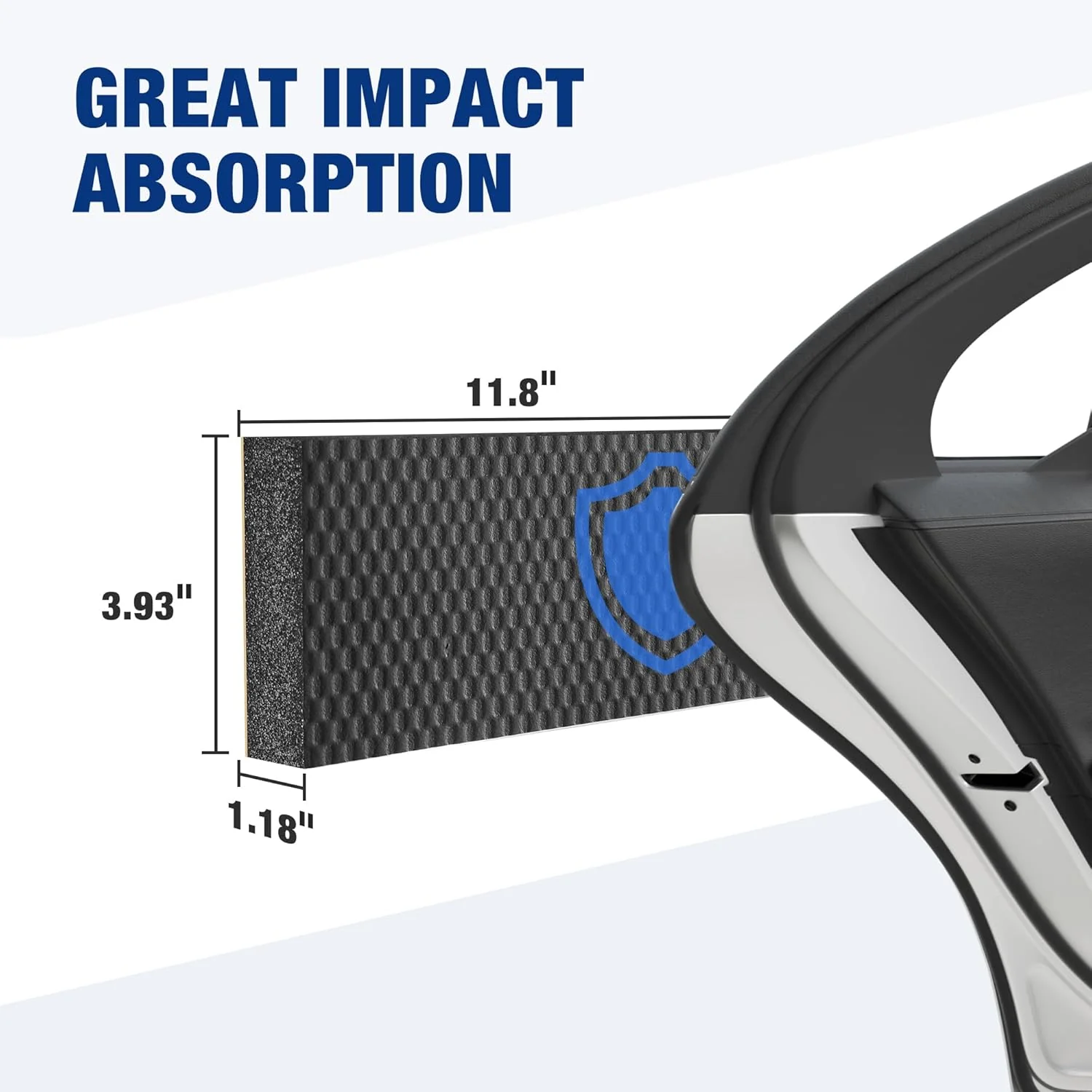 WORKPRO Garage Wall Protector, 4 Pack Garage Car Door Protector | 1.18” Ultra Thickness and Mesh Fabric Adhesive, Resilient NBR Foam Car Door Bumper Guards for Collision Protection - Image 2