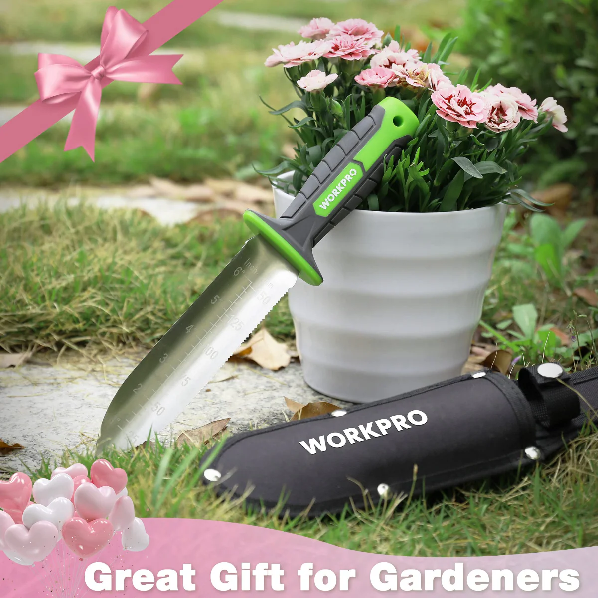 WORKPRO Garden Knife with Oxford Sheath, 7" Stainless Steel Blade with Cutting Edge - Image 6