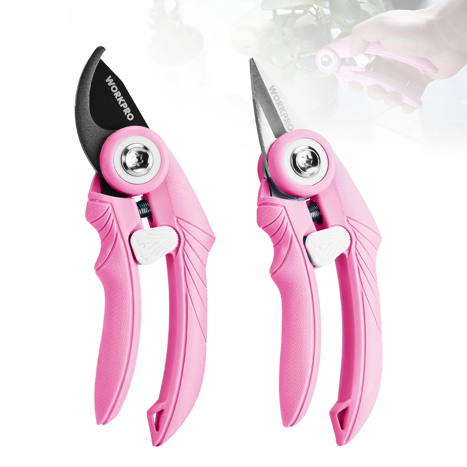 WORKPRO 2 Pack Garden Pruning Shears, 6.9" Bypass & Straight Shears, Premium Gardening Clippers - Image 16