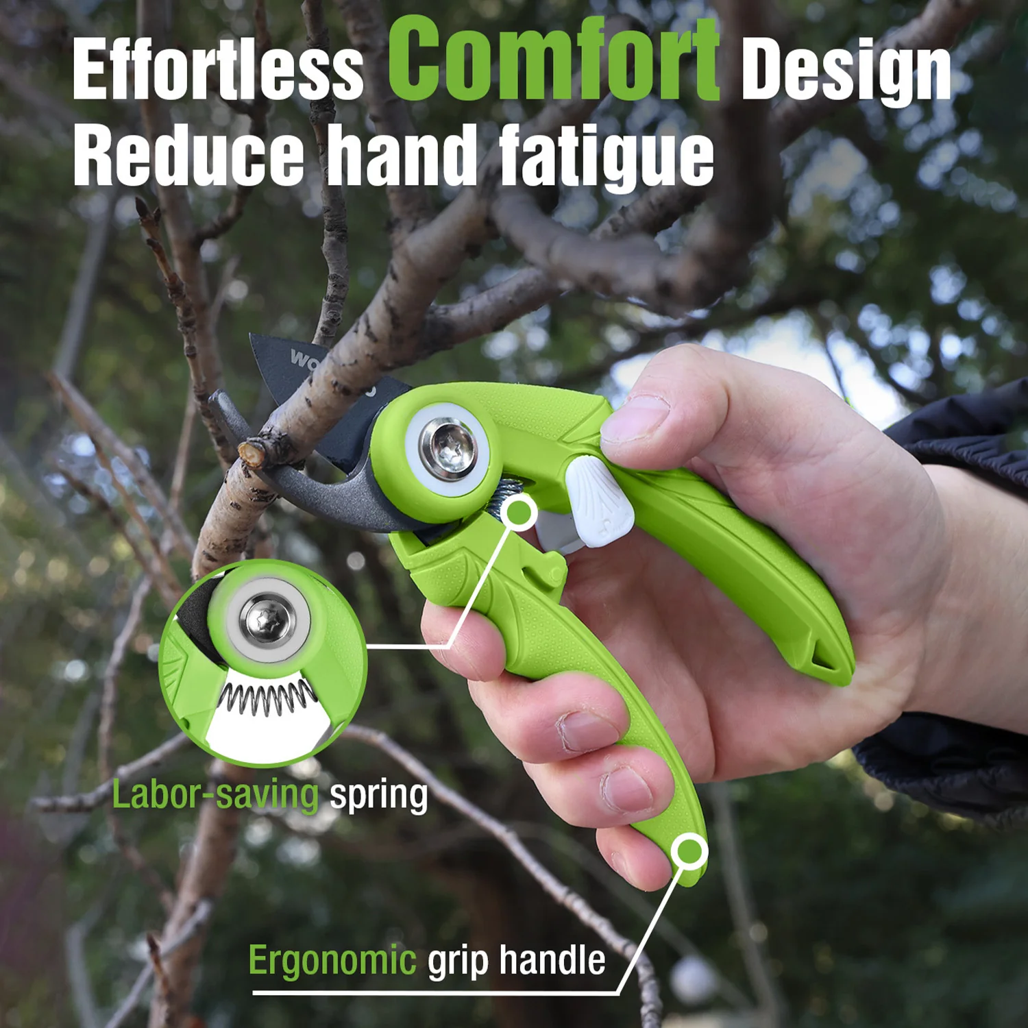WORKPRO 2 Pack Garden Pruning Shears, 6.9" Bypass & Straight Shears, Premium Gardening Clippers - Image 7