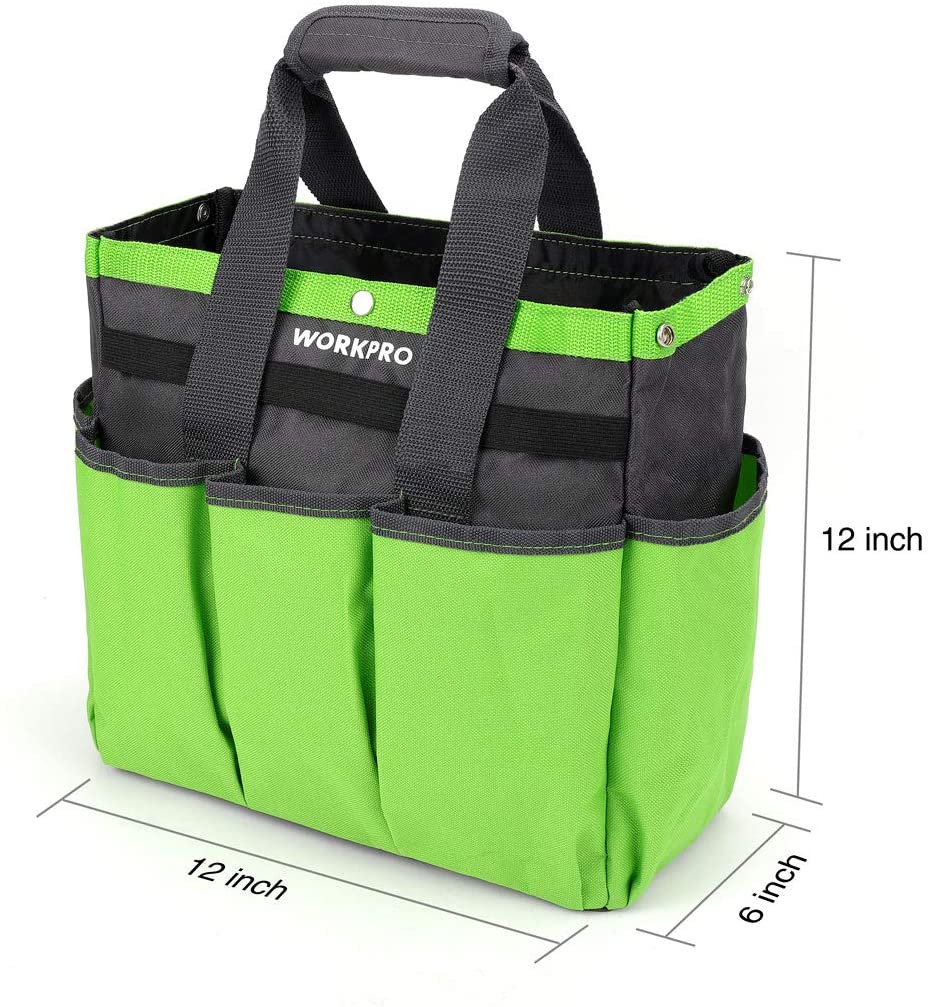 WORKPRO Garden Tool Bag, Garden Tote Storage Bag with 8 Pockets, Home Organizer for Indoor and Outdoor Gardening - Pink Ribbon - Image 10