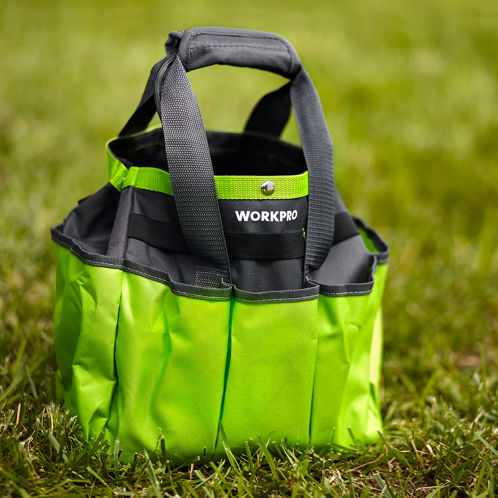 WORKPRO Garden Tool Bag, Garden Tote Storage Bag with 8 Pockets, Home Organizer for Indoor and Outdoor Gardening - Pink Ribbon - Image 11