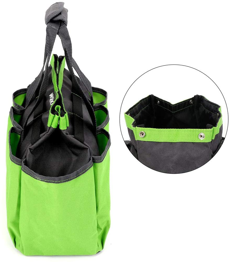 WORKPRO Garden Tool Bag, Garden Tote Storage Bag with 8 Pockets, Home Organizer for Indoor and Outdoor Gardening - Pink Ribbon - Image 8