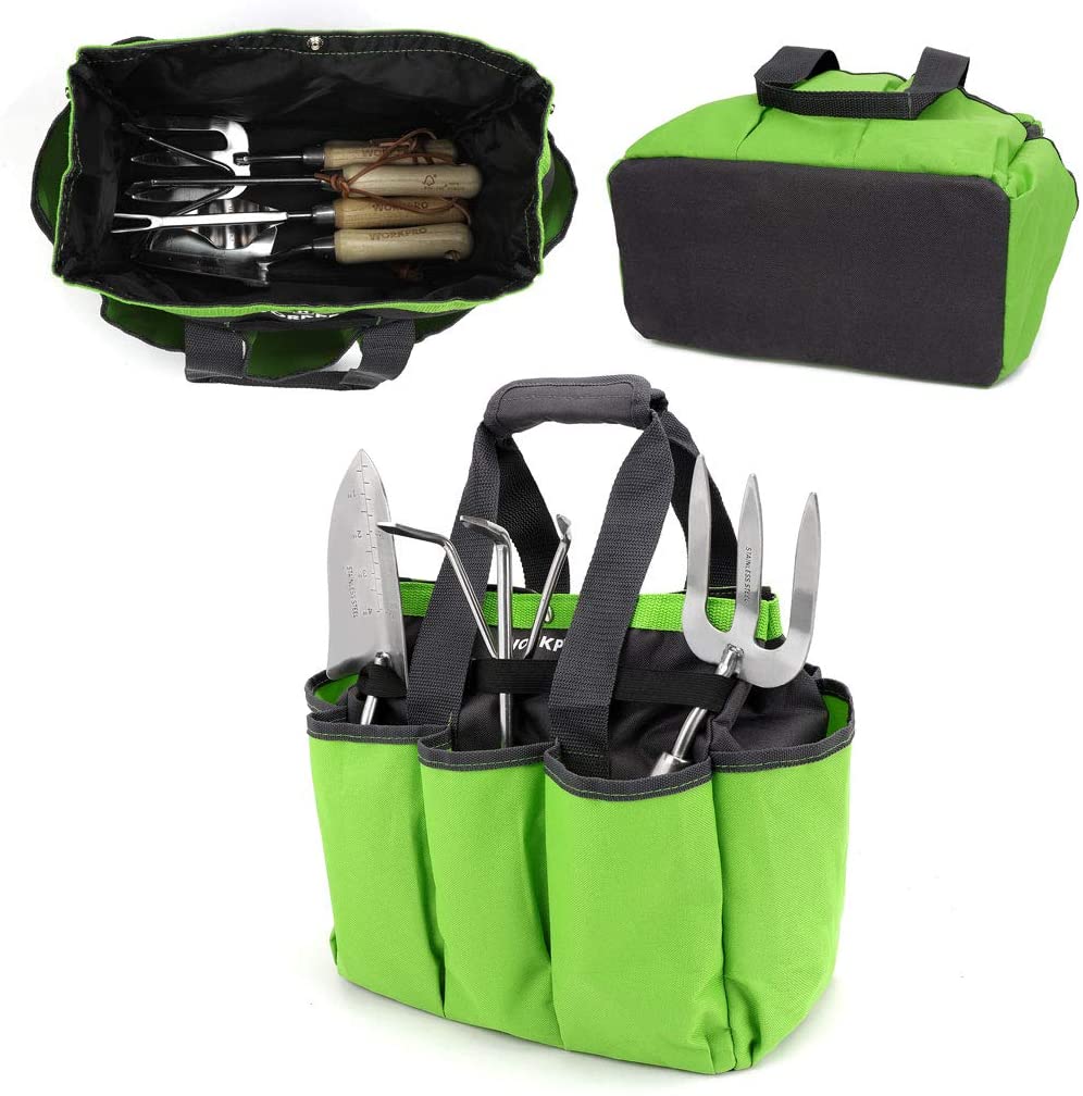 WORKPRO Garden Tool Bag, Garden Tote Storage Bag with 8 Pockets, Home Organizer for Indoor and Outdoor Gardening - Pink Ribbon - Image 9