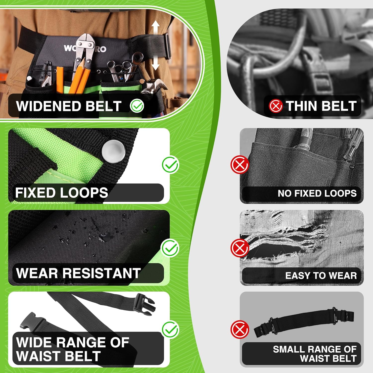 WORKPRO Garden Tool Belt, 5-Pocket Gardening Tool Pouch with Waist Strap | Durable Oxford Fabric, Hands-Free Tool Organizer, For Gardening, Carpentry, and DIY Projects - Image 4