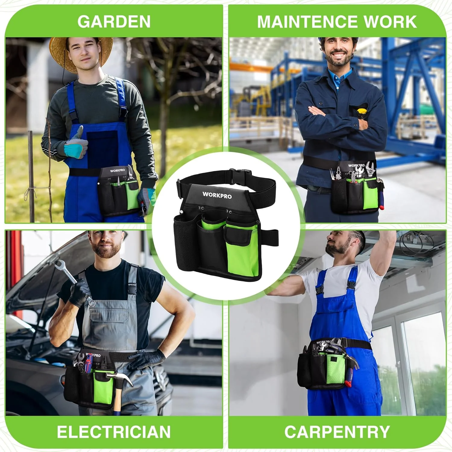 WORKPRO Garden Tool Belt, 5-Pocket Gardening Tool Pouch with Waist Strap | Durable Oxford Fabric, Hands-Free Tool Organizer, For Gardening, Carpentry, and DIY Projects - Image 8