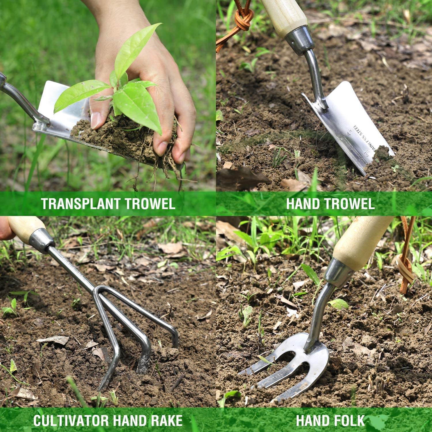 WORKPRO 8 Pcs Stainless Steel Heavy Duty Garden Tools Set - Image 4