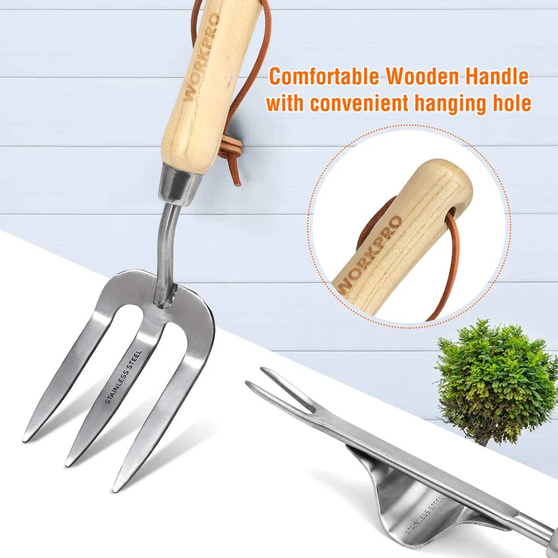 WORKPRO 8 Pcs Stainless Steel Heavy Duty Garden Tools Set - Image 7