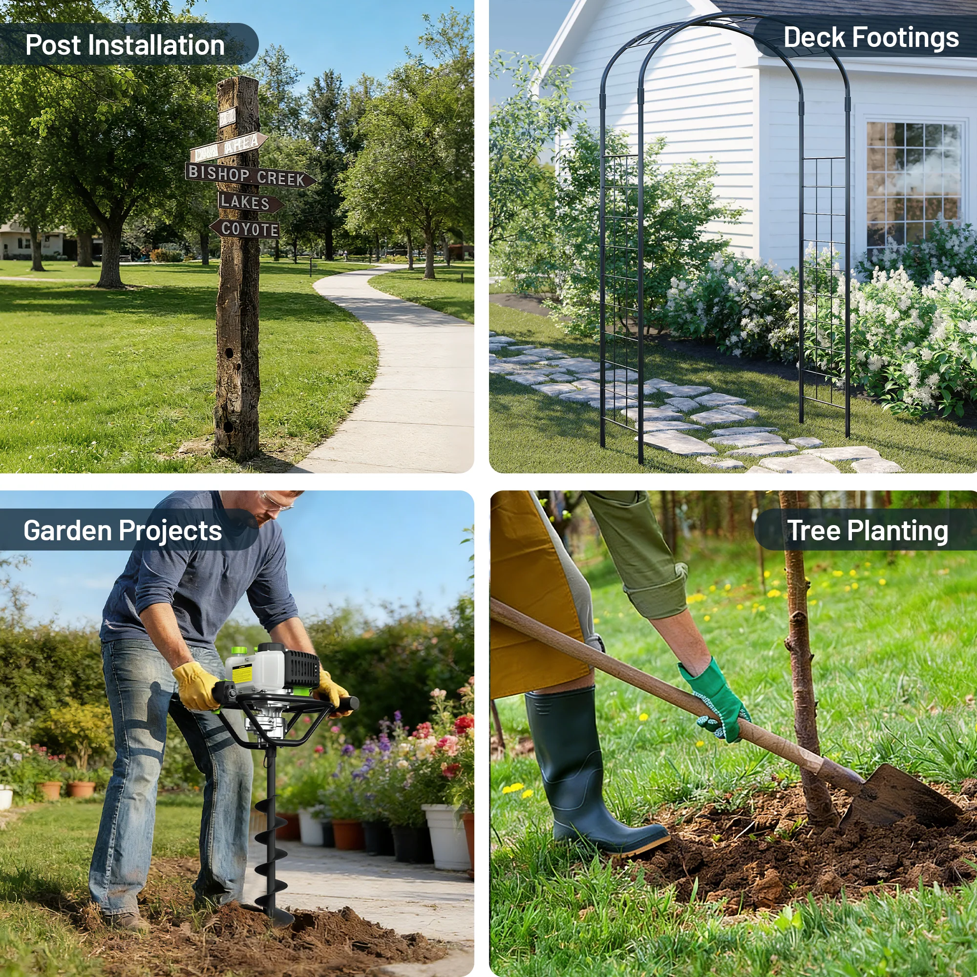 WORKPRO Gas Powered Earth Auger System with Powerhead, Auger Bits & Extension Rods - Image 8