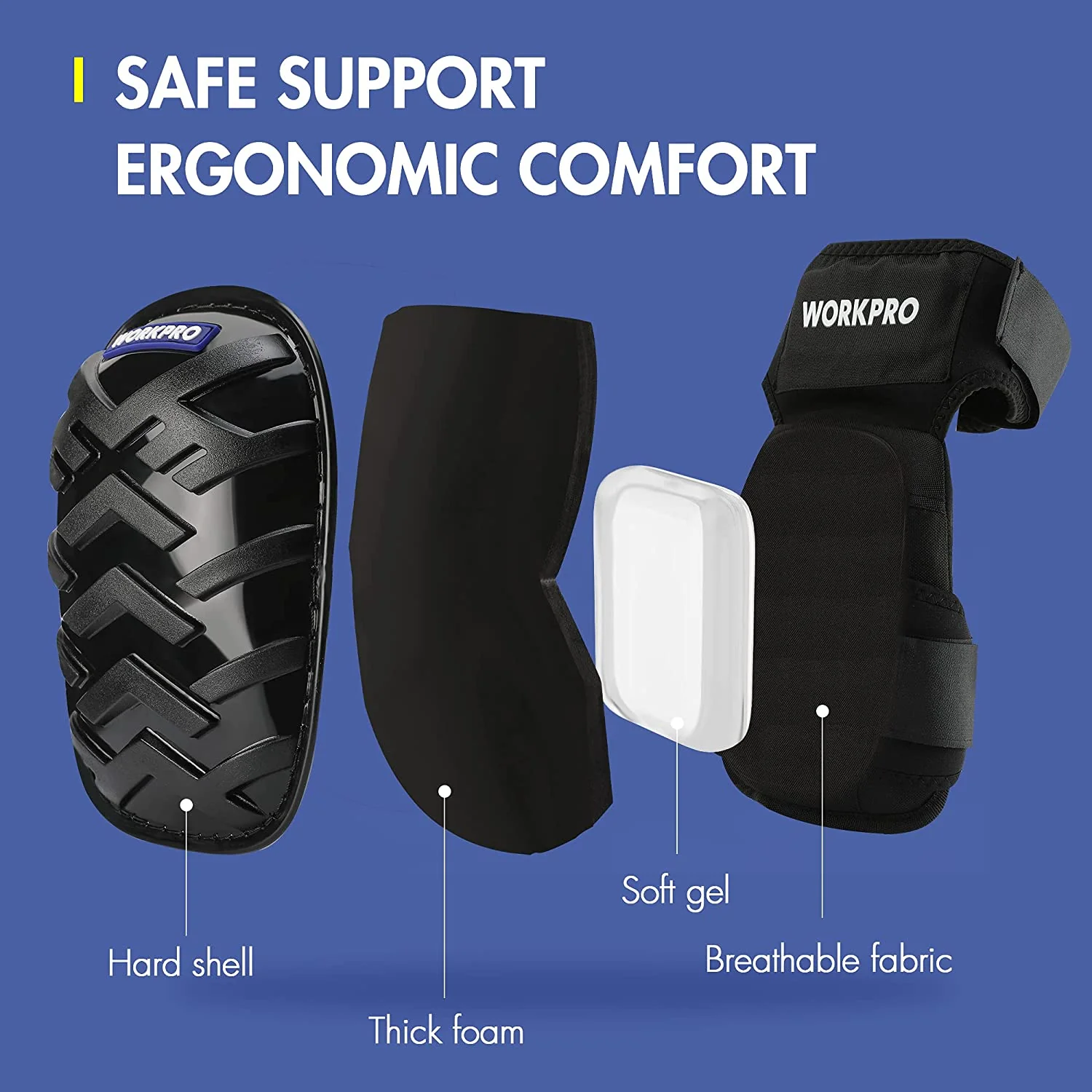 WORKPRO Gel Knee Pads with Anti-Slip Straps, Professional Kneepads for Work - Image 3