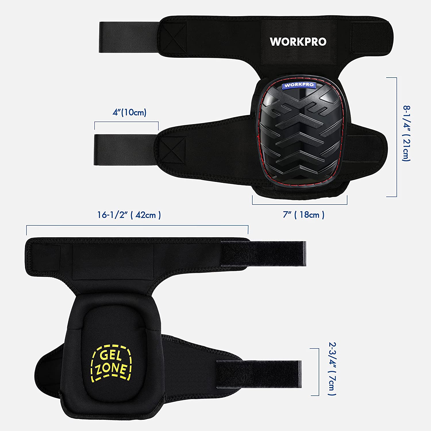 WORKPRO Gel Knee Pads with Anti-Slip Straps, Professional Kneepads for Work - Image 5