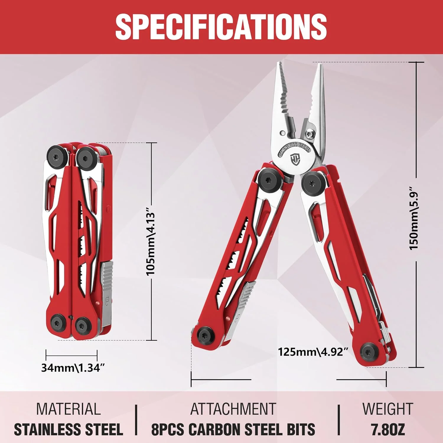 WORKPRO Gifts for Men Father Husband, 24-in-1 Mutitool, Stainless Steel Multitool Pliers with Pocket Knife and Screwdrivers, EDC Self-locking Multi Tool with Sheath, Belt Clip for Fathers Day - Image 2