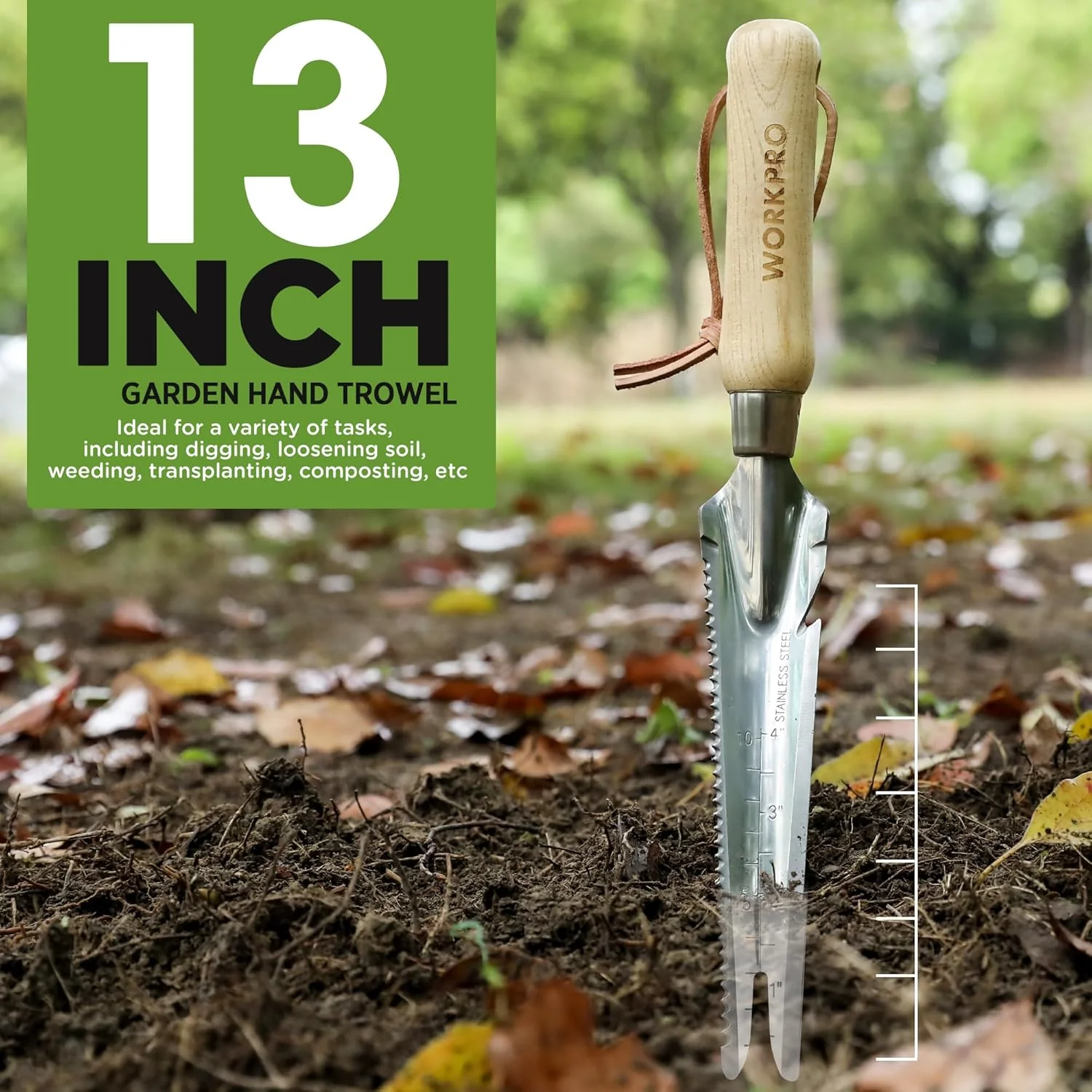 WORKPRO Hand Weeder Puller, 5-in-1 Stainless Steel Garden Trowel with Wooden Handle,Gardening Weeding Tool for Easy Weeder Removal, Planting, Weeding, Flower & Vegetable Care in Garden Lawn Yard - Image 7