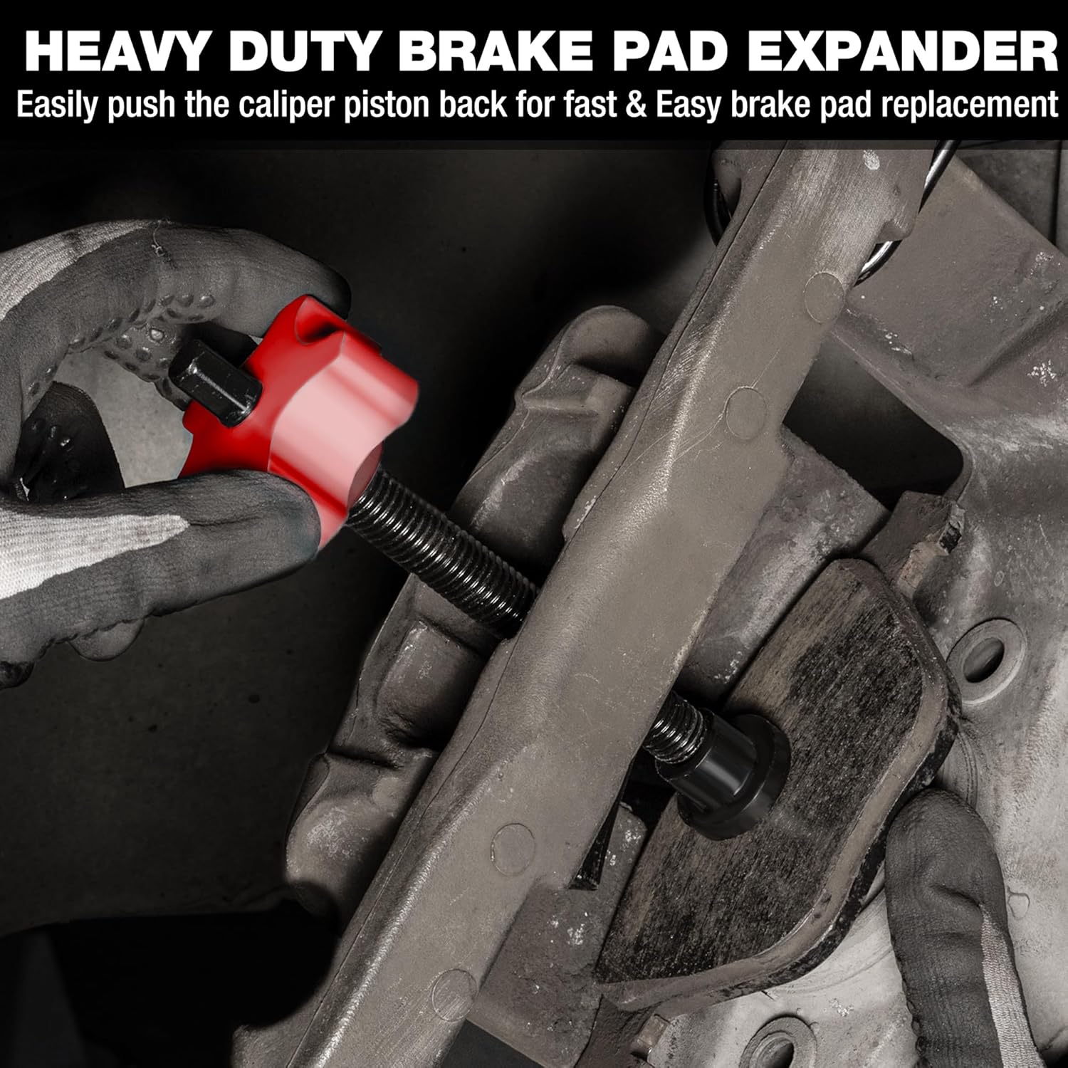 WORKPRO Heavy Duty Disc Brake Pad Spreader, Brake Caliper Compression Tool for Compressing Inner Pad with 2PCS Hangers, 360 Degree Swivel Joint Brake Piston Compressor Tool for Cars & Light Trucks - Image 3