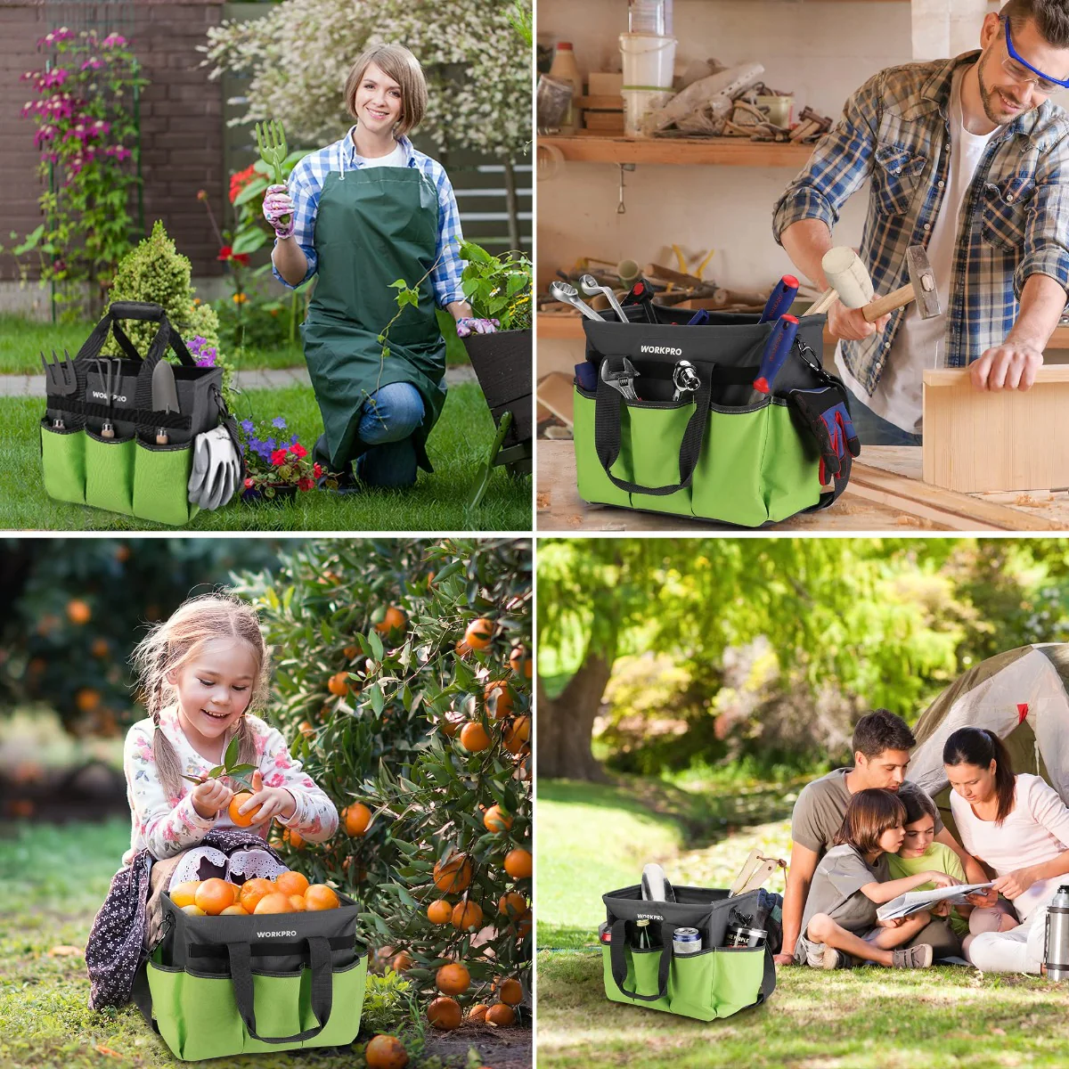 WORKPRO Heavy Duty Standable Garden Tote Bag, with 10 Pockets and Long Adjustable Shoulder Strap - Image 7
