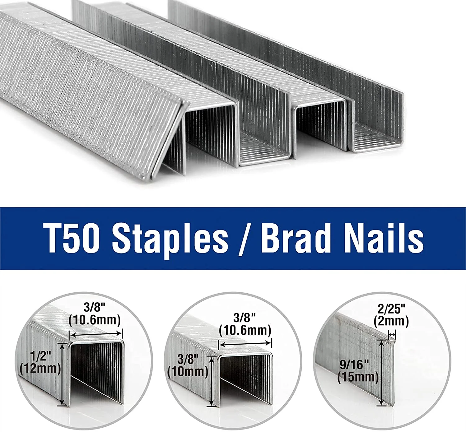 WORKPRO 7500-Count Heavy Duty T50 Staples and Brad Nails Combo Kit - Image 5
