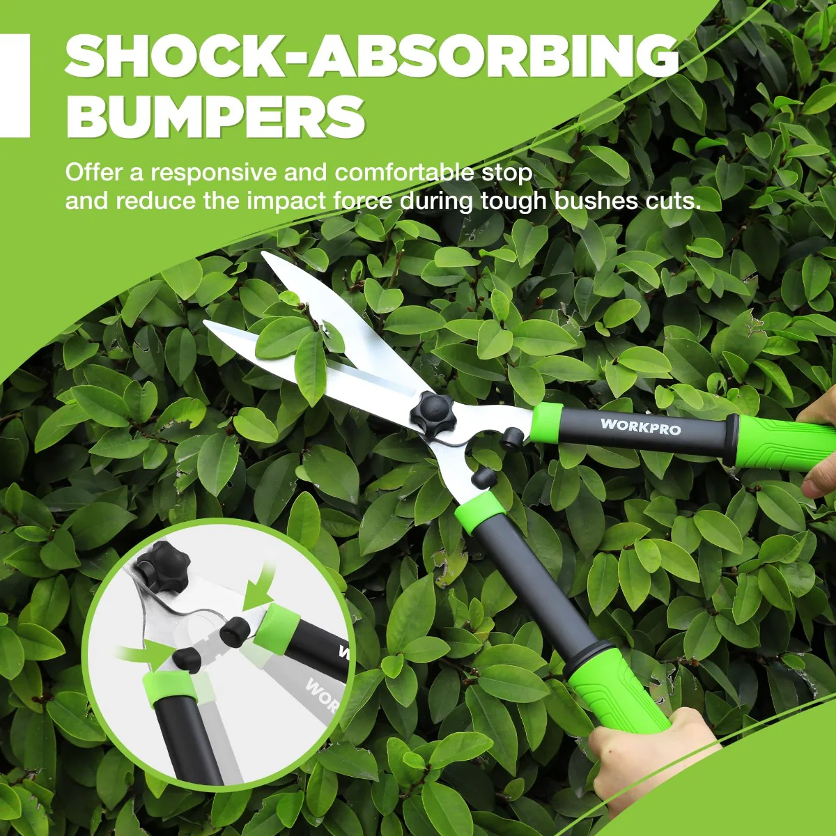 WORKPRO Hedge Shears, 23'' Manual Hedge Trimmers - Image 4