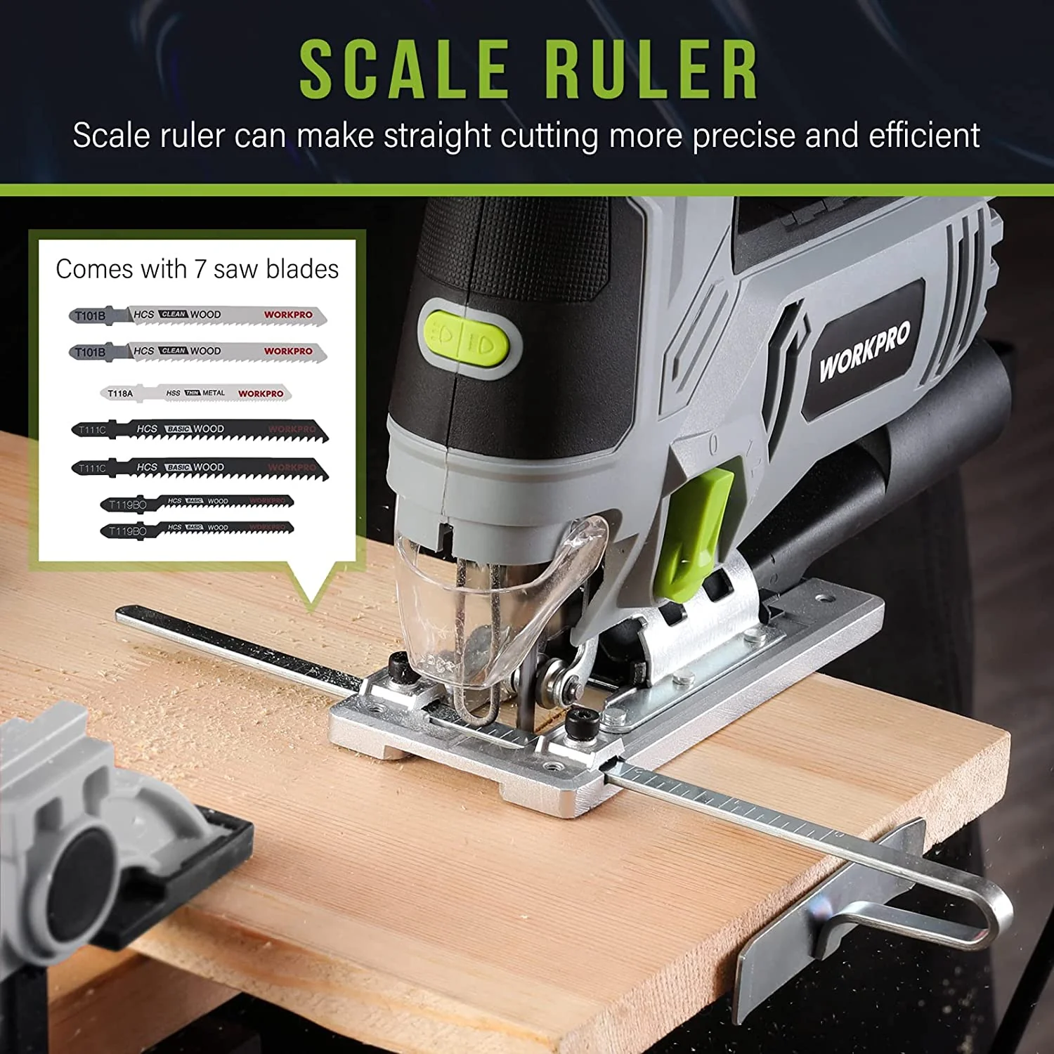 WORKPRO Jigsaw, 6.5AMP 850W Corded Electric Jig Saw Tool Kit - Image 7