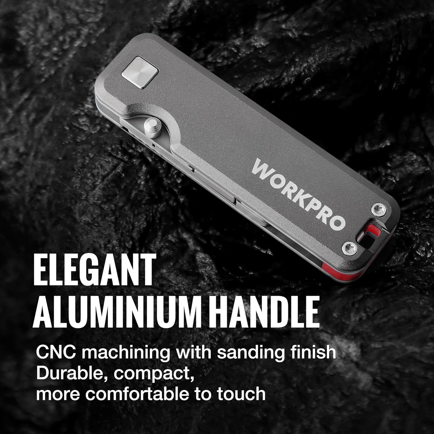 WORKPRO Lightweight CNC Unibody Premium Titanium Utility Knife with10 Extra Blades, G-10/Aluminum Handle - Image 15