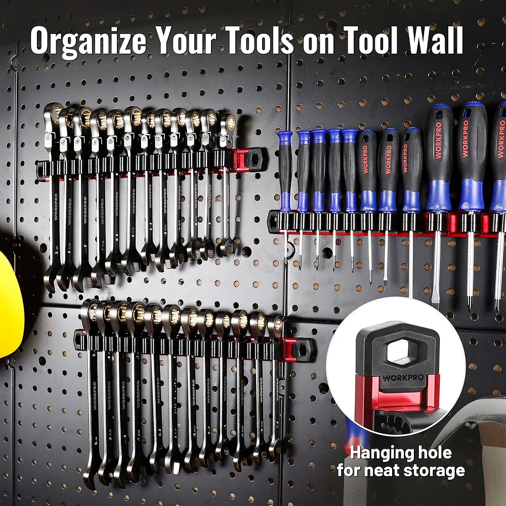 WORKPRO Magnetic Screwdriver Organizer and Wrench Organizer, Aluminum Rail Magnetic Tool Organizer, Tool Holder, Toolbox Organization, 36-Slot Screwdriver and Wrench Holder (Tools not Included) - Image 6