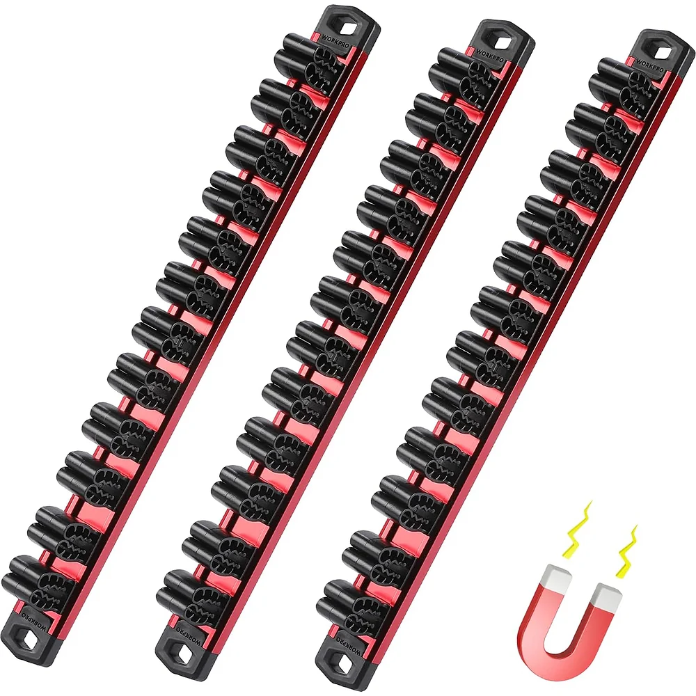 WORKPRO Magnetic Screwdriver Organizer and Wrench Organizer, Aluminum Rail Magnetic Tool Organizer, Tool Holder, Toolbox Organization, 36-Slot Screwdriver and Wrench Holder (Tools not Included) - Image 9