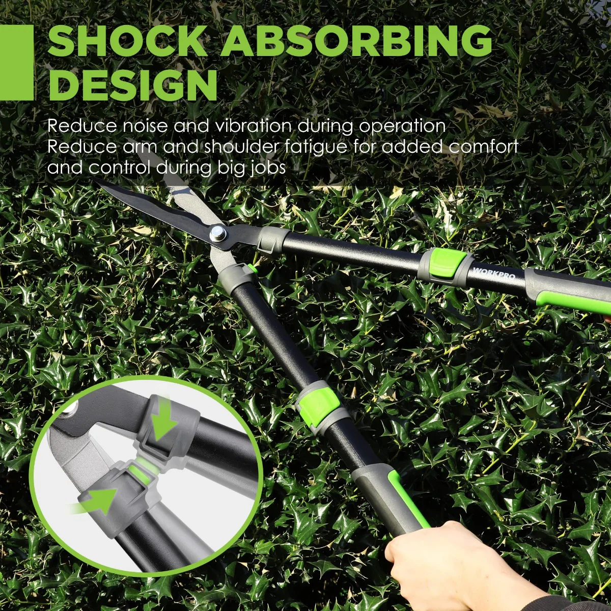 WORKPRO Manual Hedge Trimmers with Steel Wavy Blade - Image 6