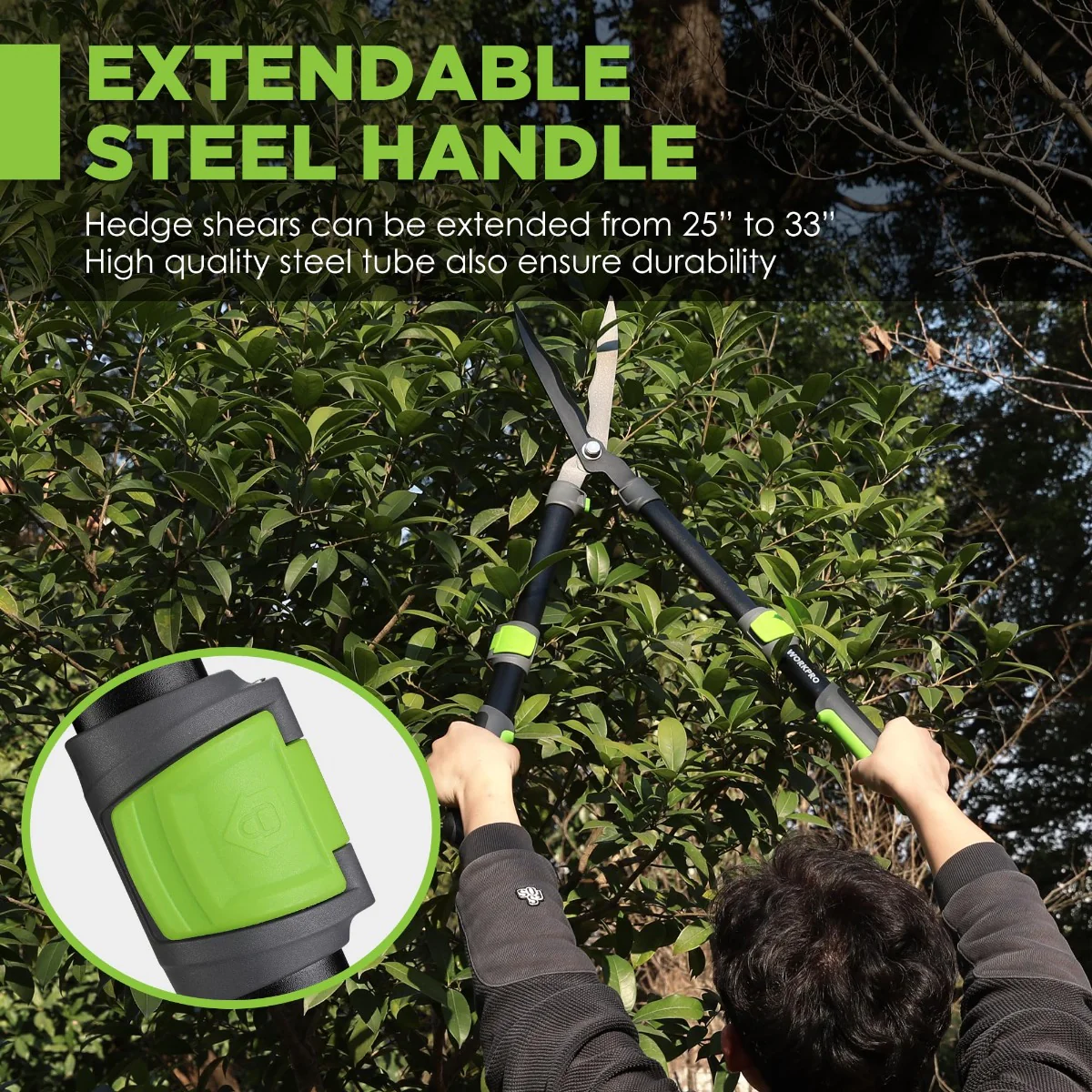 WORKPRO Manual Hedge Trimmers with Steel Wavy Blade - Image 7