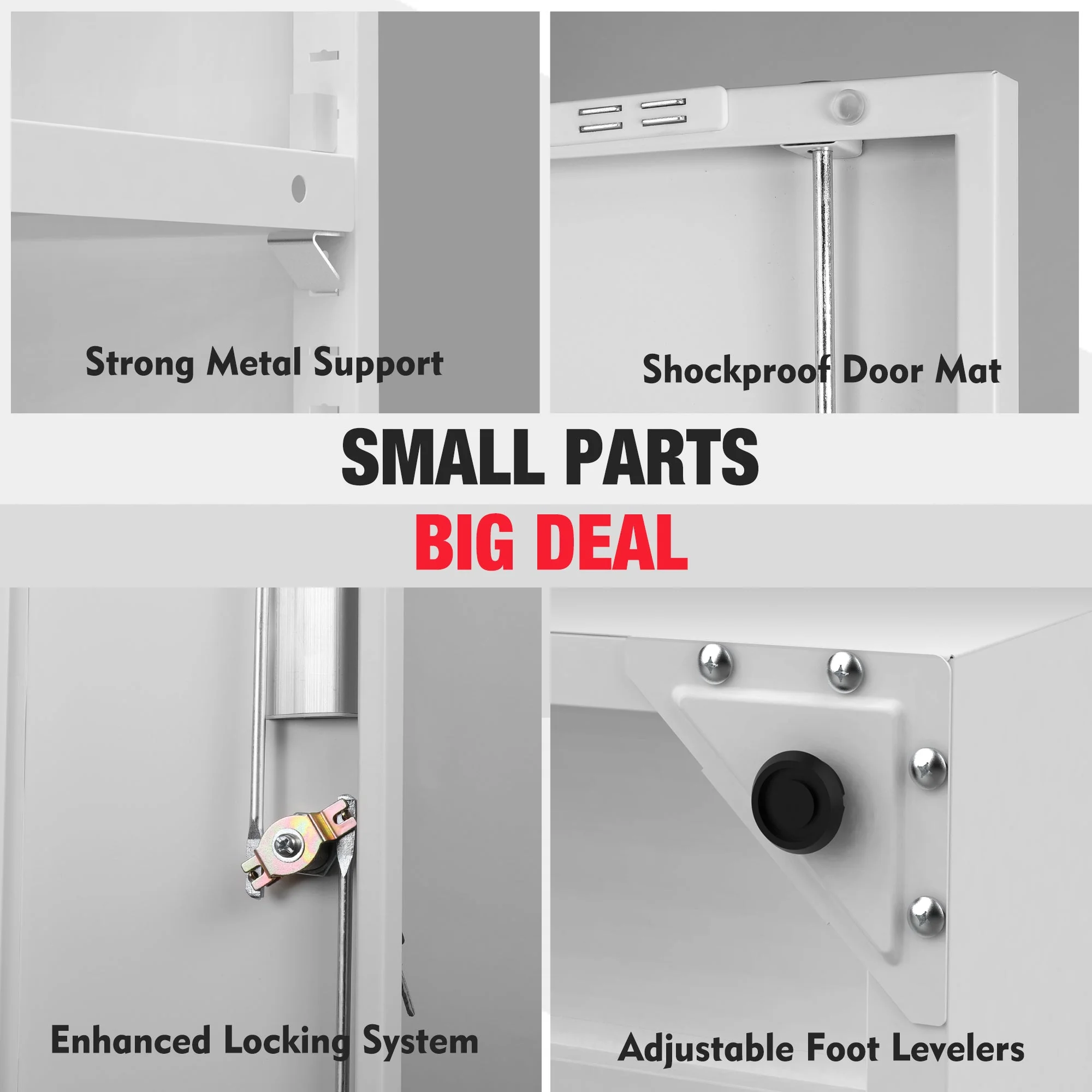 WORKPRO Metal Garage Cabinet with 5-Shelf & 5-Drawers, 71 Inches Tall Freestanding Garage Cabinet, Solid Packed, White - Image 5