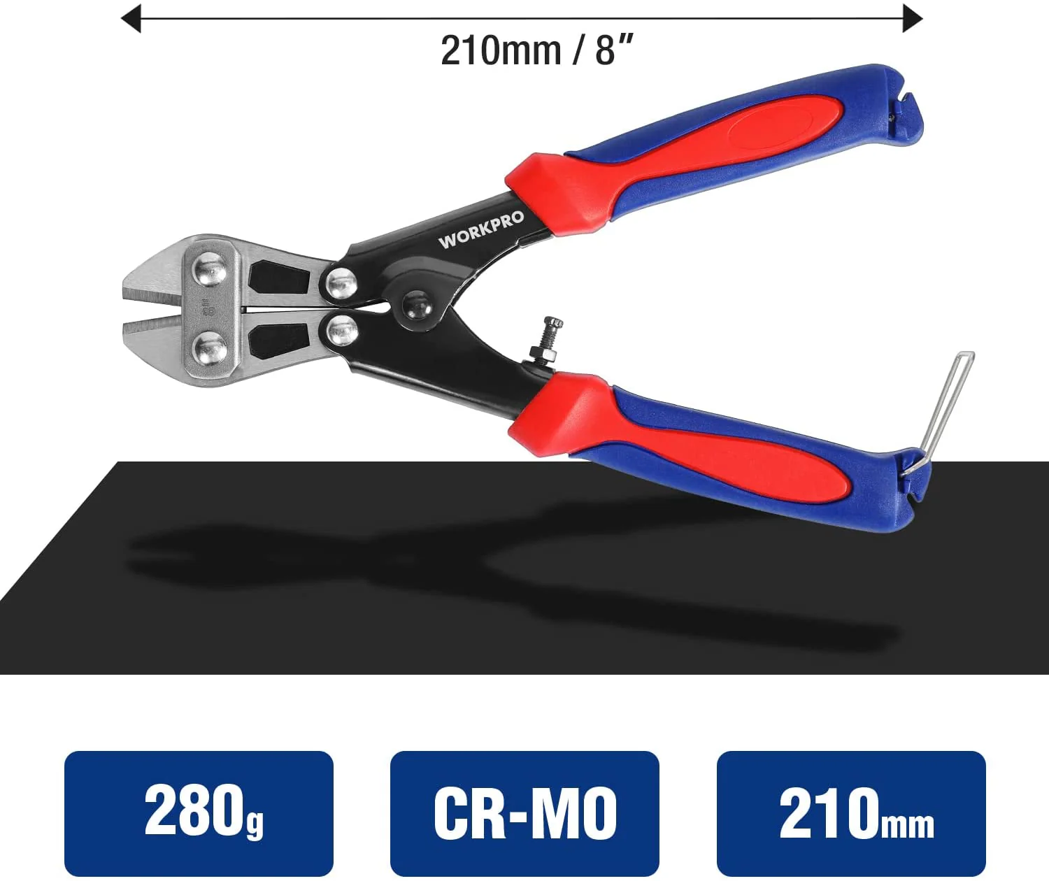 WORKPRO Mini Bolt Cutter 8-inch/210mm, CR-MO Small Bolt Cutter - Image 5