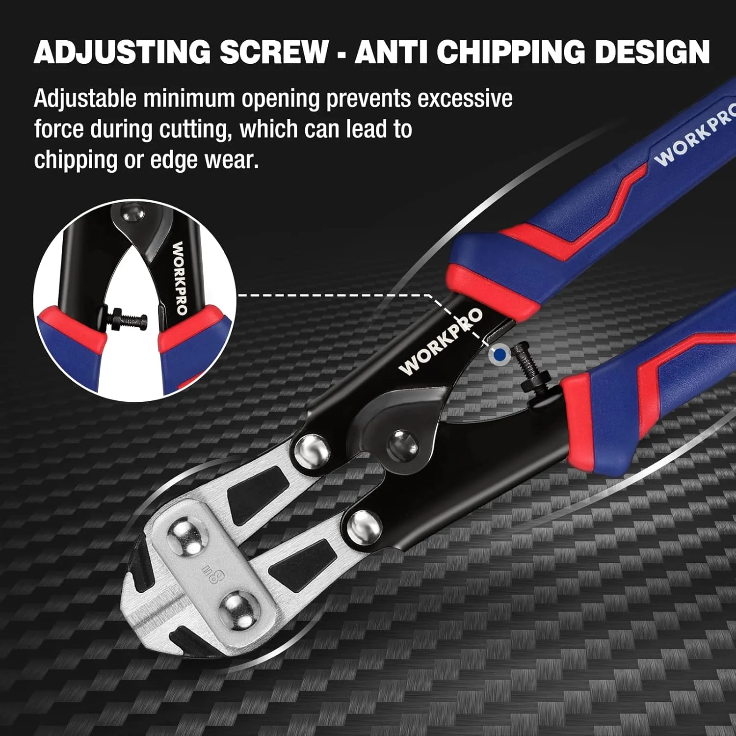 WORKPRO Mini Bolt Cutter 8-inch, Spring Loaded Wire Cutters Heavy Duty with Soft Anti-slip Handle, Small Bolt Cutter, Wire Cable Cutter, Spring Snips Clippers (Upgrade Grip) - Image 3