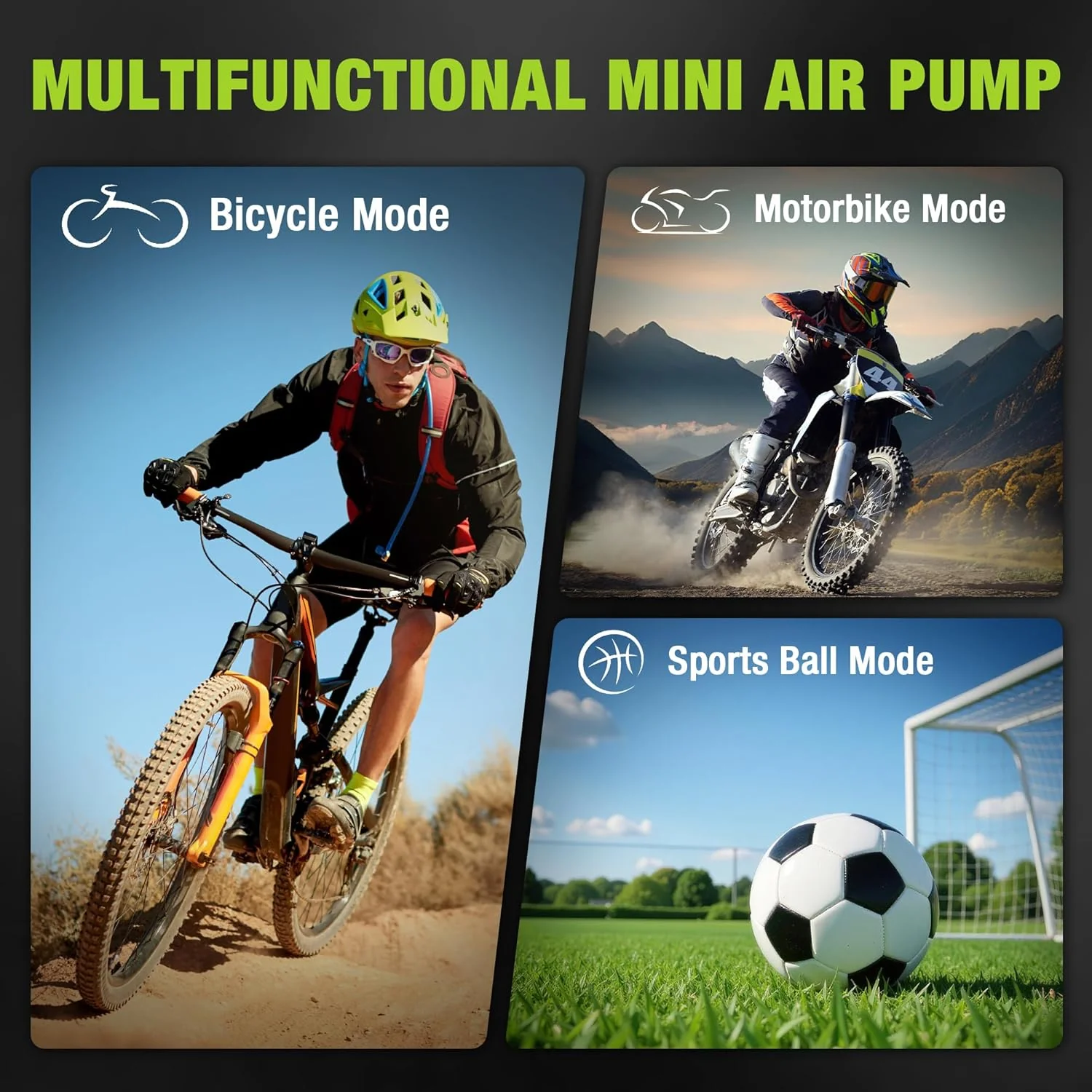 WORKPRO Mini Electric Bike Pump, 140 PSI Portable Bicycle Tire Pump with Gauge, Digital Display, Auto Shut-Off, 3 Modes, LED Light, Fast Inflate Bike Tire Pump for Motorcycle, Bicycle, Balls - Image 8